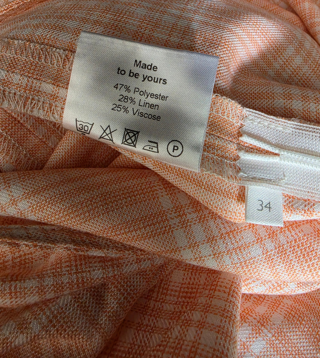March23 knoop midi rok split xs 34 linnen tweedehands dames