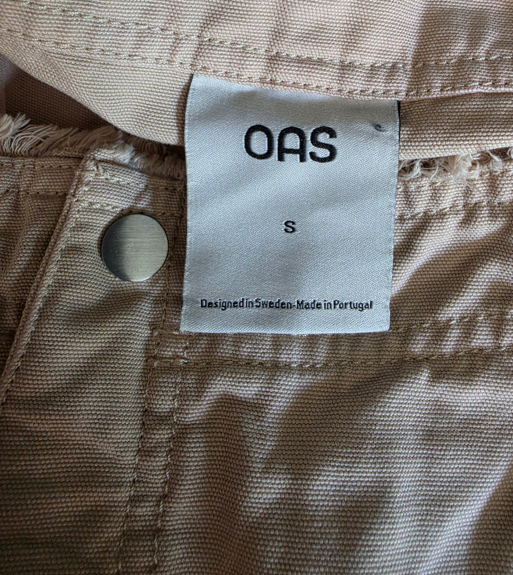 OAS cargo maxi rok beige S 36 katoen linnen tweedehands dames