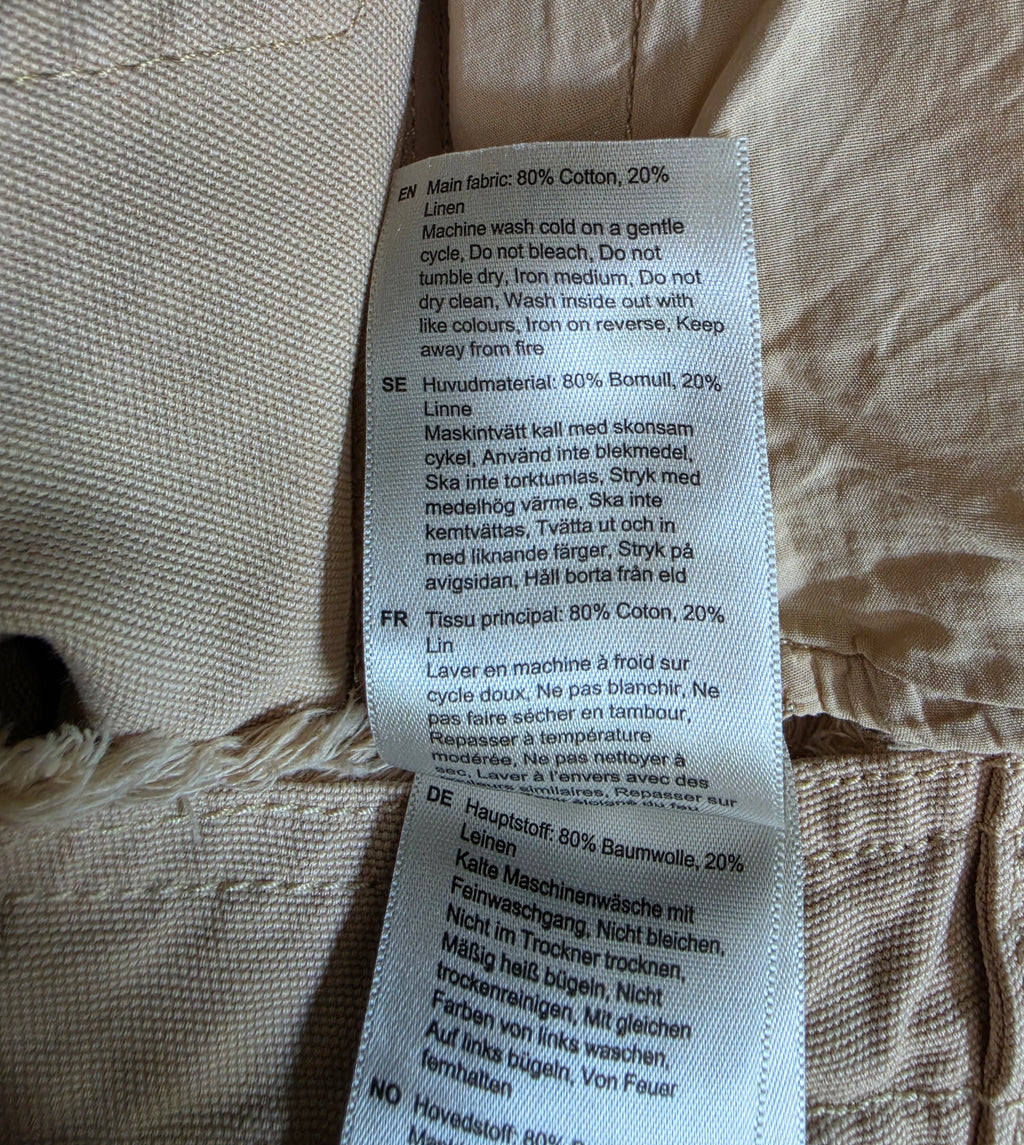 OAS cargo maxi rok beige S 36 katoen linnen tweedehands dames