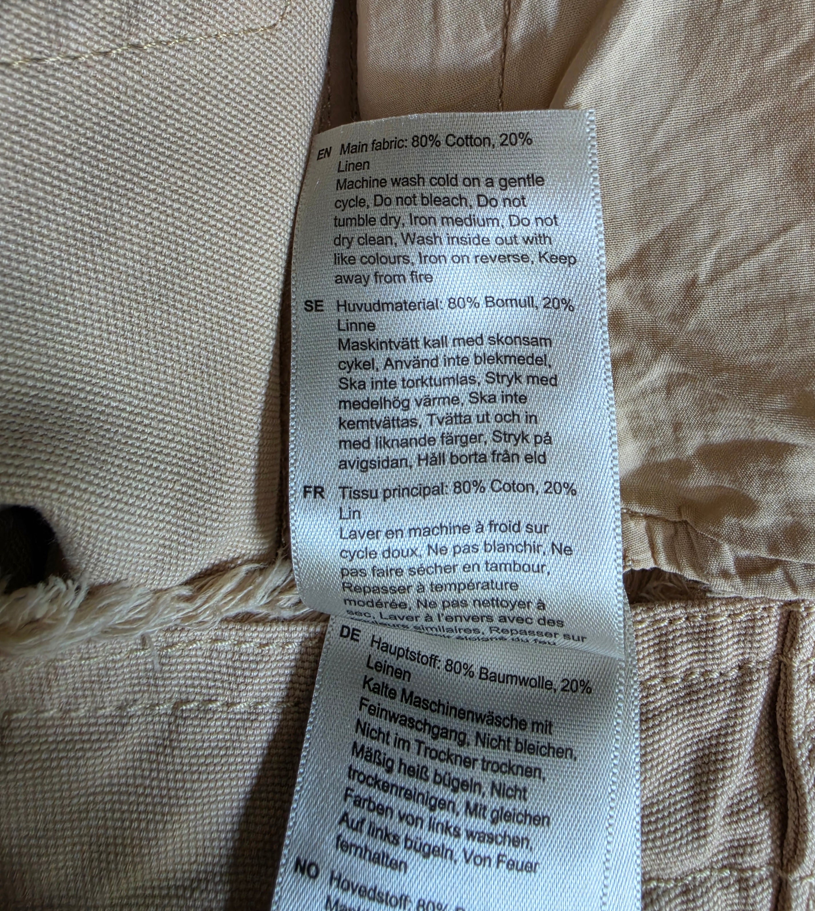 OAS cargo maxi rok beige S 36 katoen linnen tweedehands dames