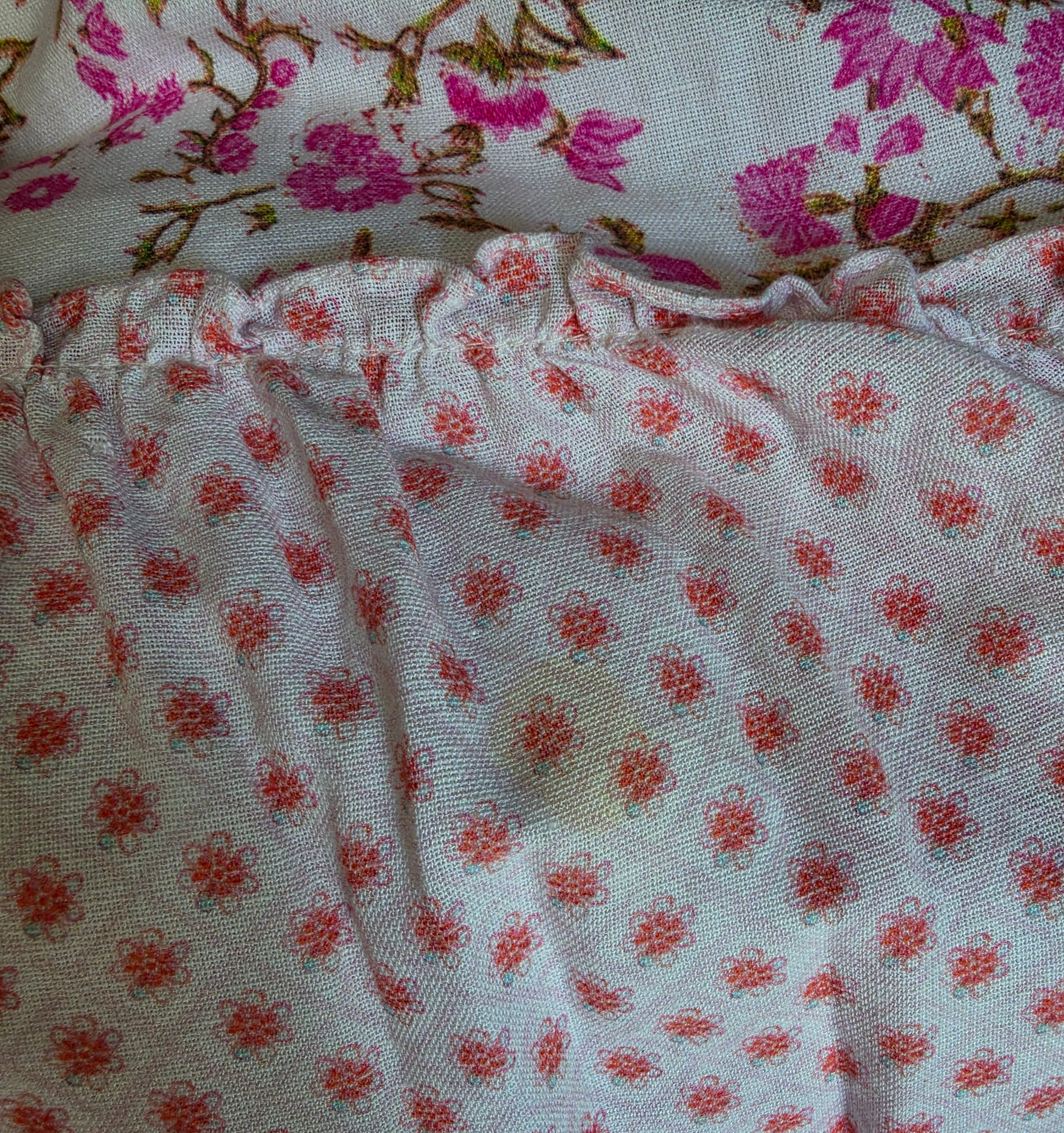 Hemant & Nandita floral ibiza boho midi rok resortwear roze M 38 tweedehands dames designer