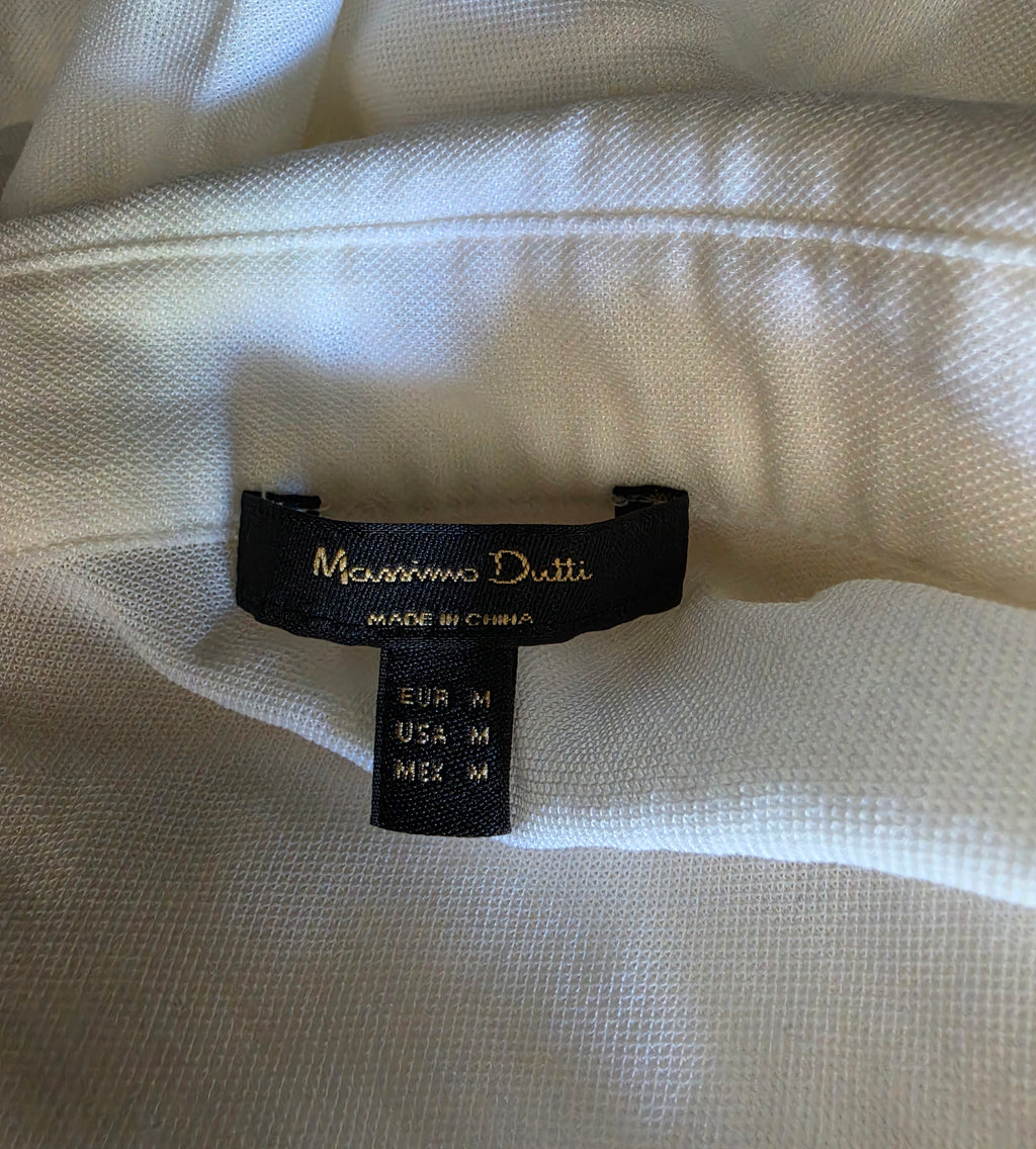Massimo Dutti creme witte knoop top 38 M tweedehands dames