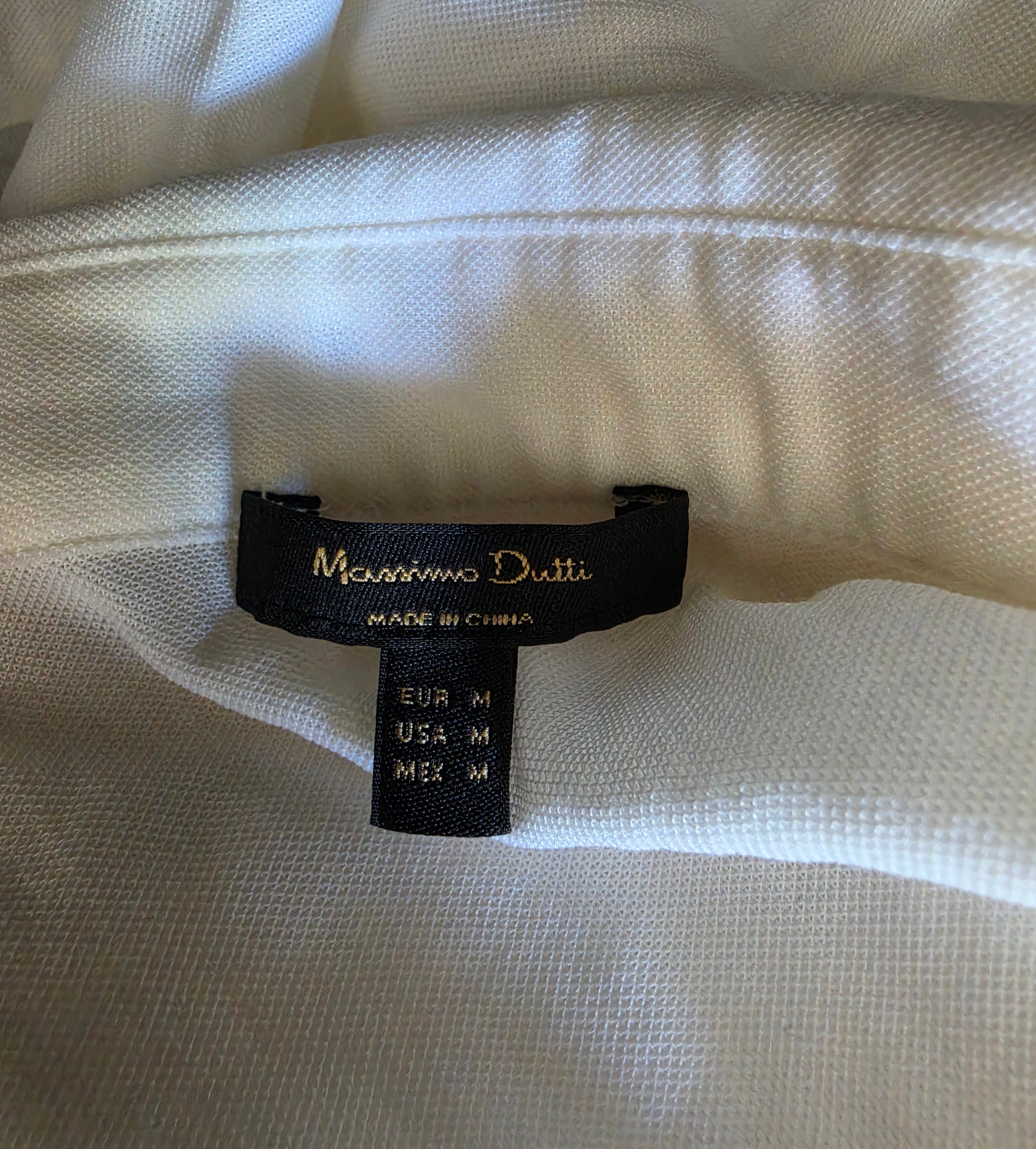 Massimo Dutti creme witte knoop top 38 M tweedehands dames