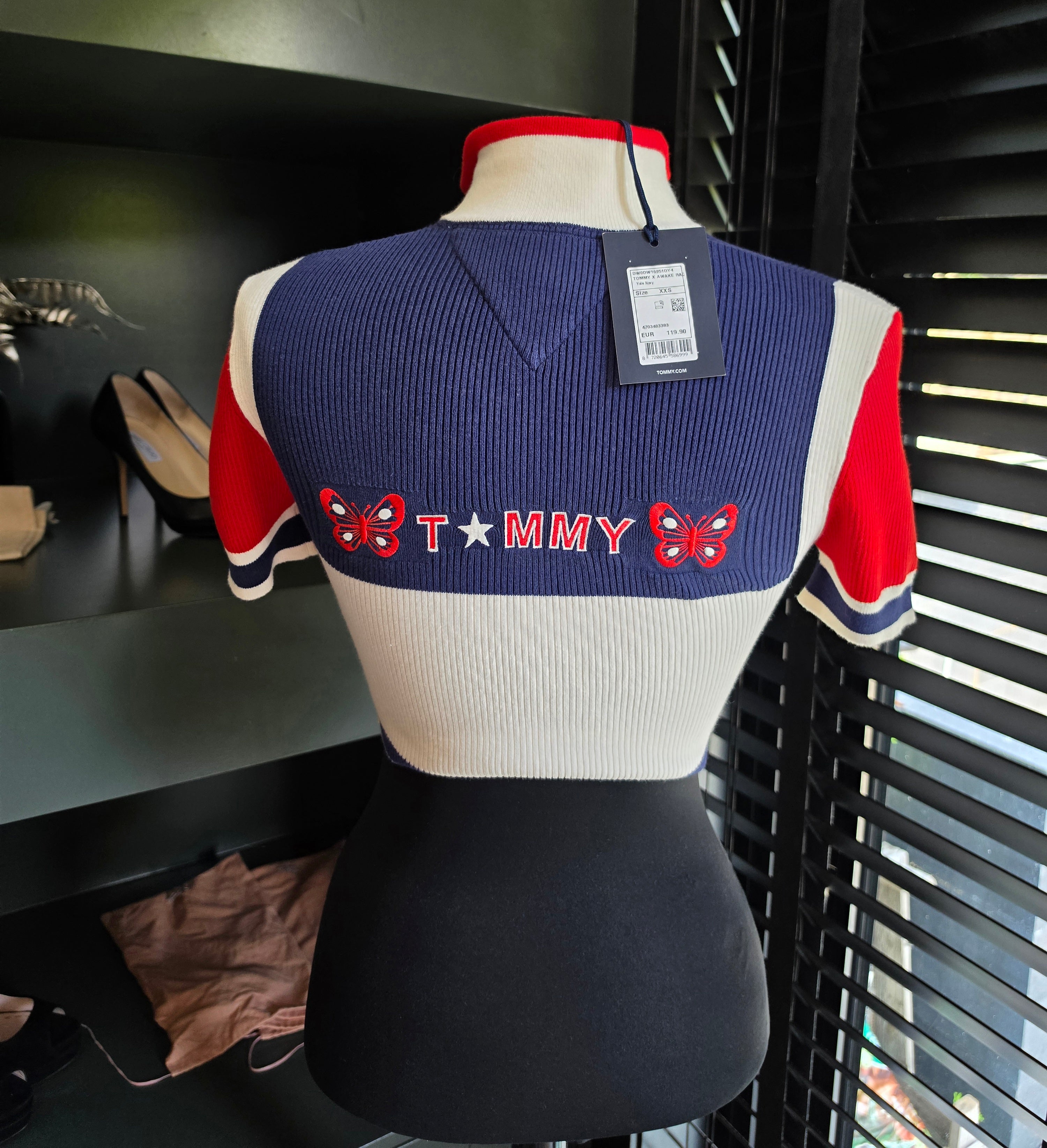 Tommy Hilfiger x Awake NY Racer knit top xxs 34 tweedehands dames