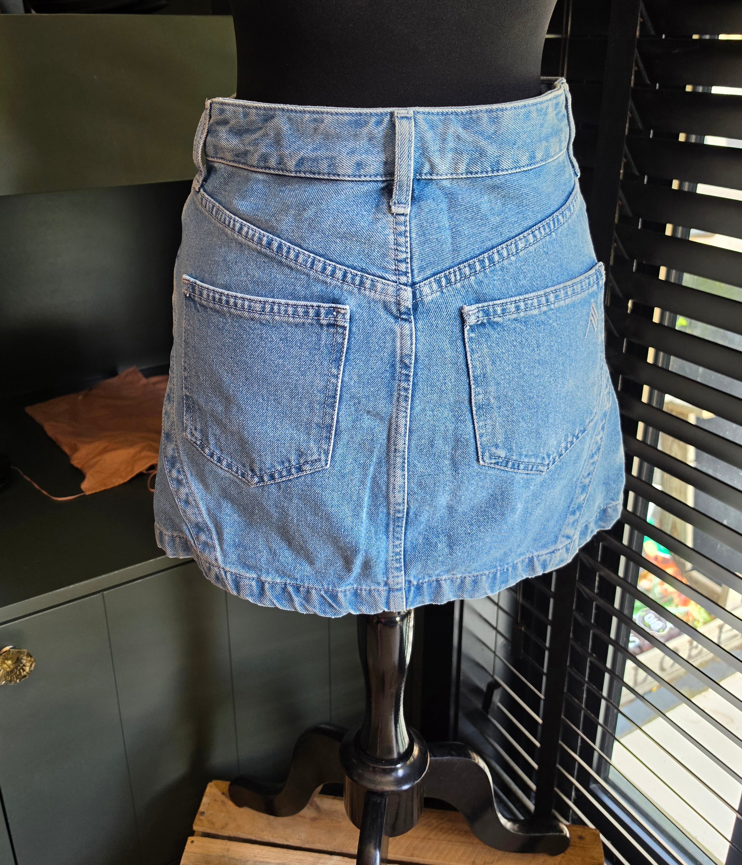 The Attico mid blue washed jeans spijkerrok mini xs 34 tweedehands dames designer