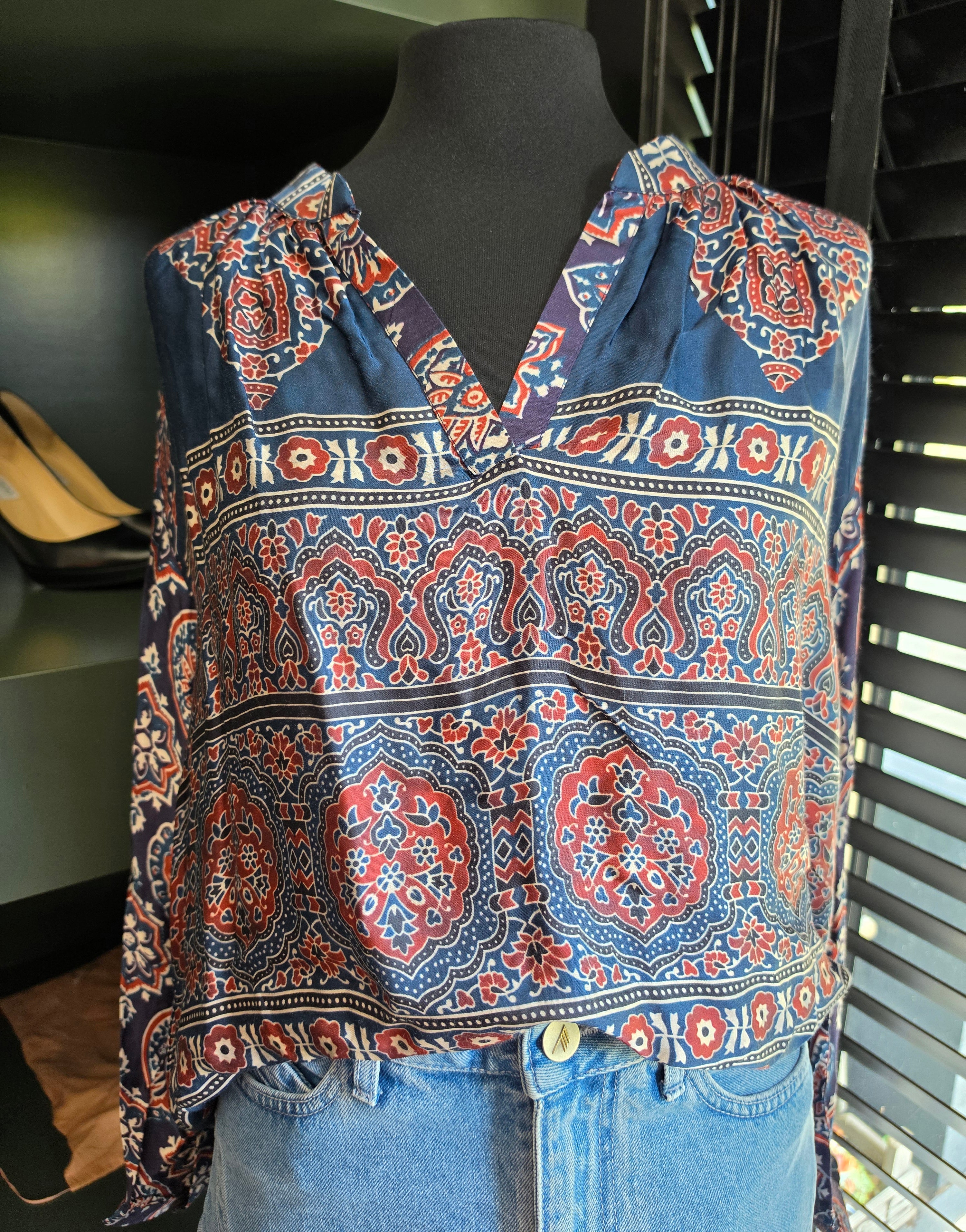 Valerie Khalfon top Gala blauw 38 M tweedehands dames designer
