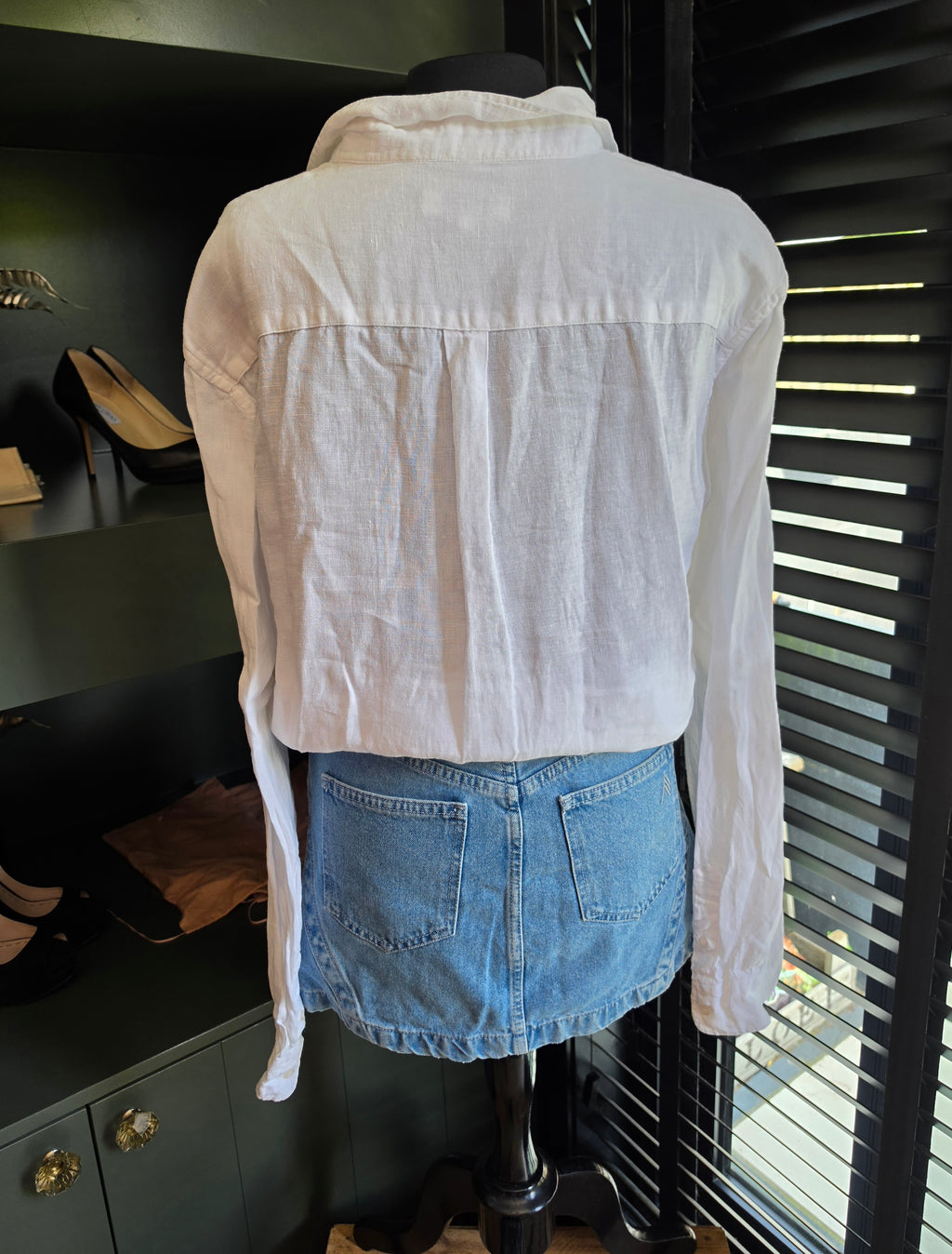 Aere 100% linnen blouse wit 40 L tweedehands dames designer