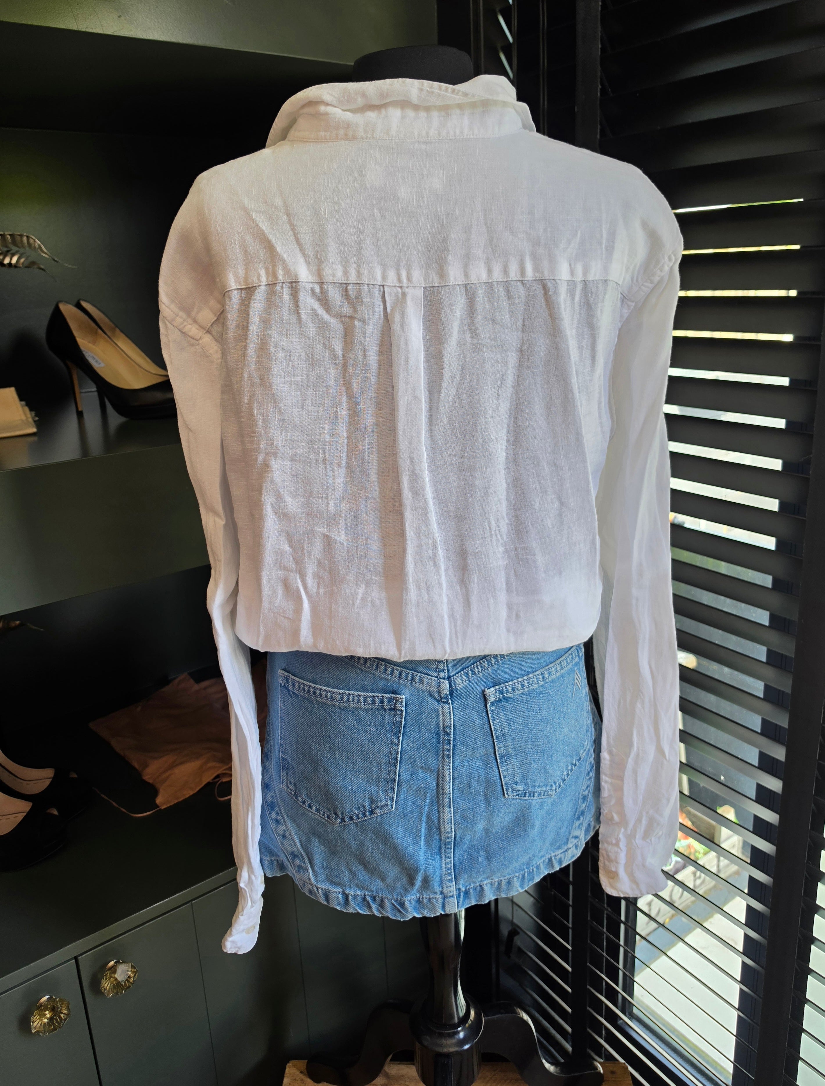 Aere 100% linnen blouse wit 40 L tweedehands dames designer