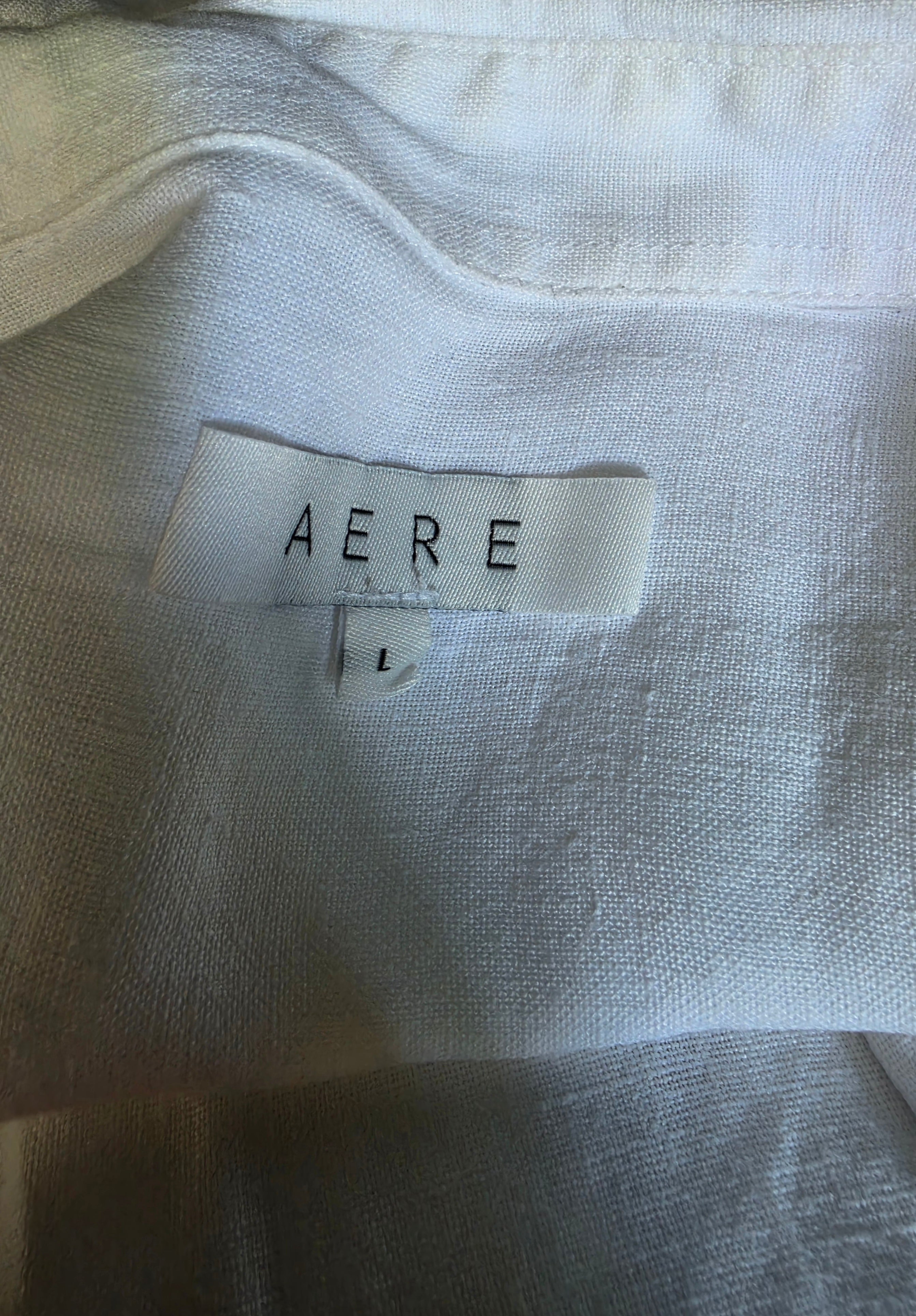 Aere 100% linnen blouse wit 40 L tweedehands dames designer