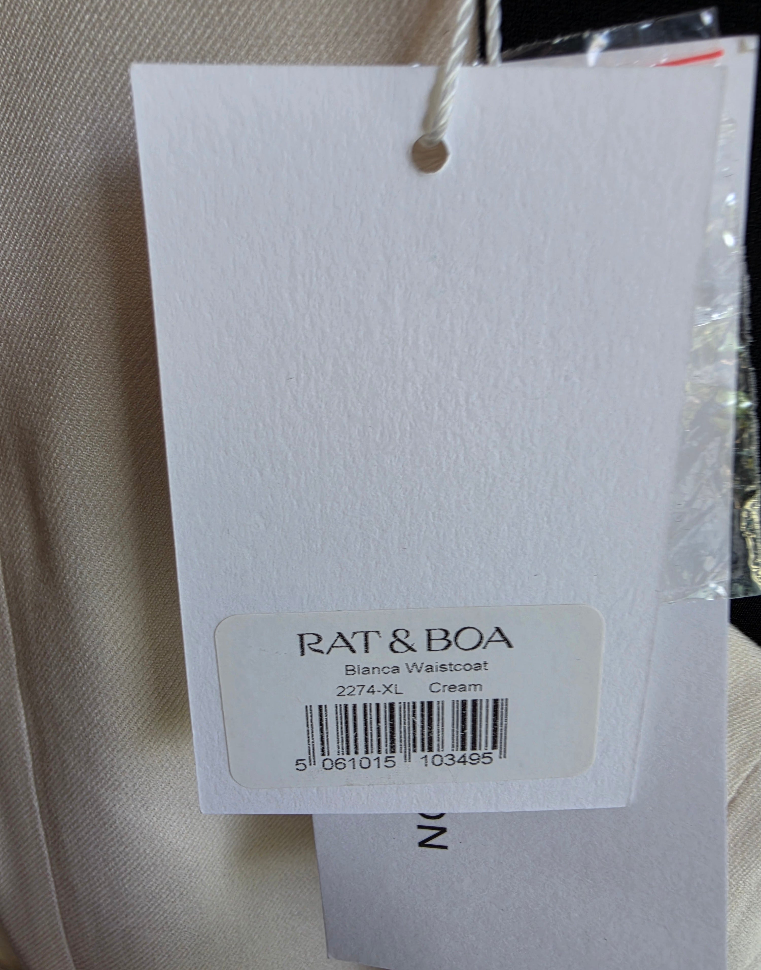 Rat & Boa Blanca waistcoat gilet top creme wit xl tweedehands dames designer