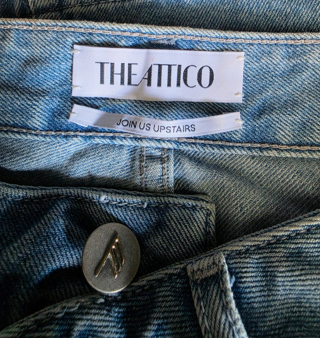 The Attico mid blue washed jeans spijkerrok mini xs 34 tweedehands dames designer