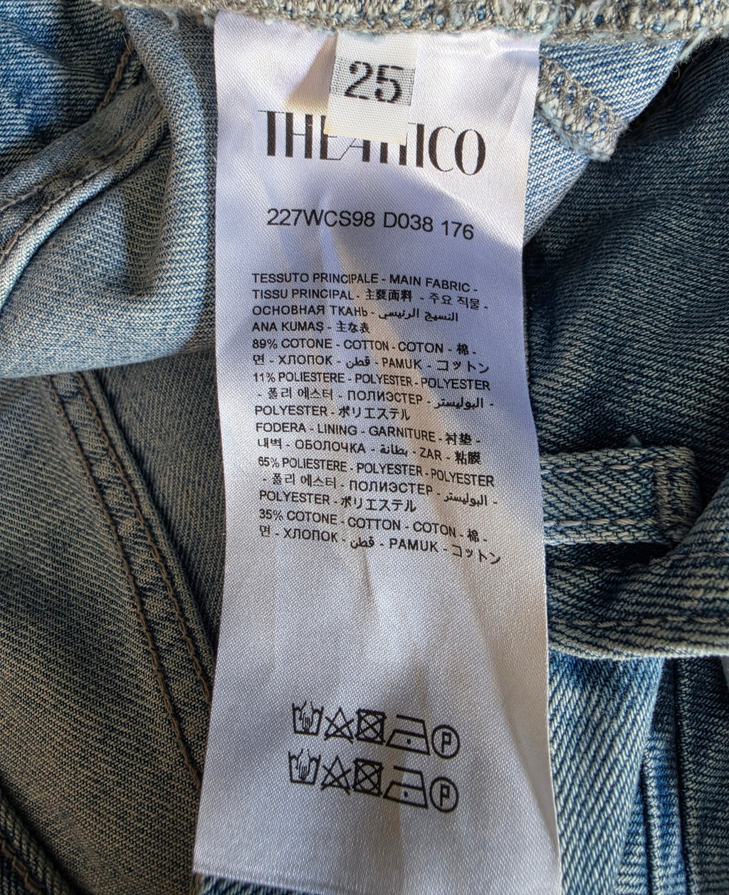 The Attico mid blue washed jeans spijkerrok mini xs 34 tweedehands dames designer