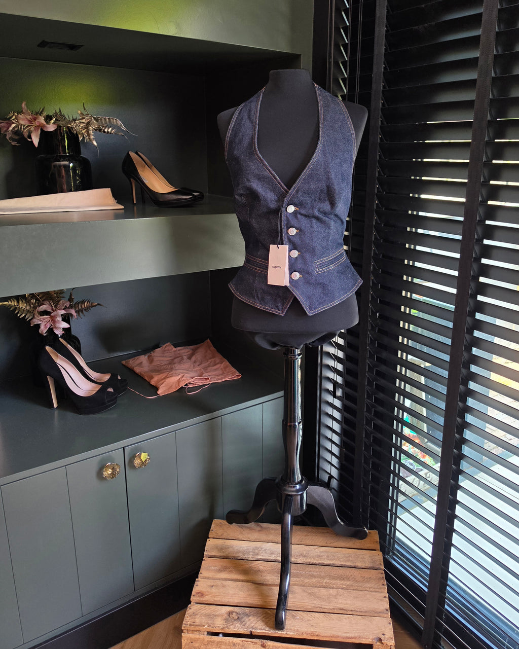 Coperni denim halter gilet top blauw FR40 ongedragen tweedehands designer dames