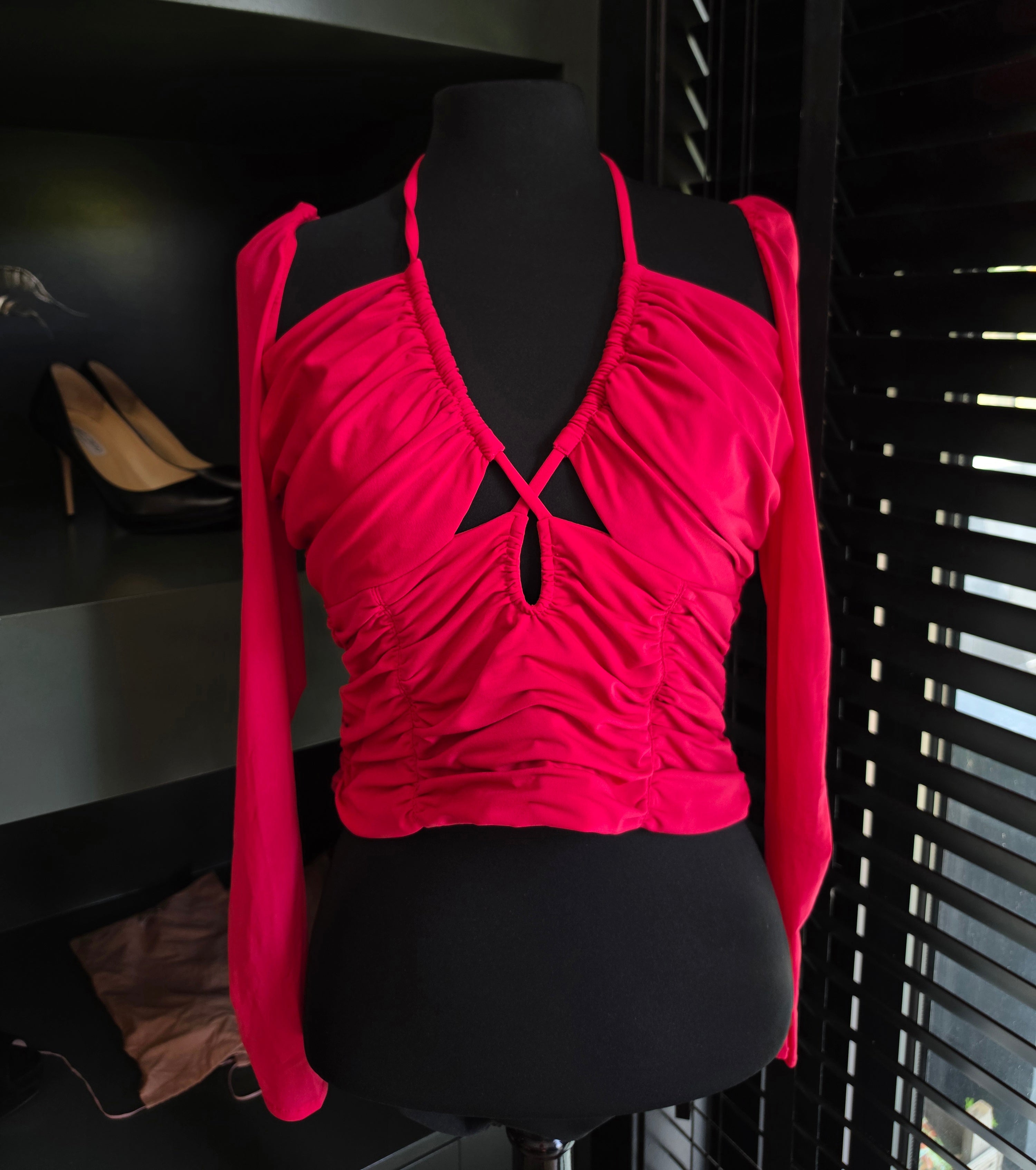 Self-Portrait cut out roze halter top maat 40 tweedehands designer dames
