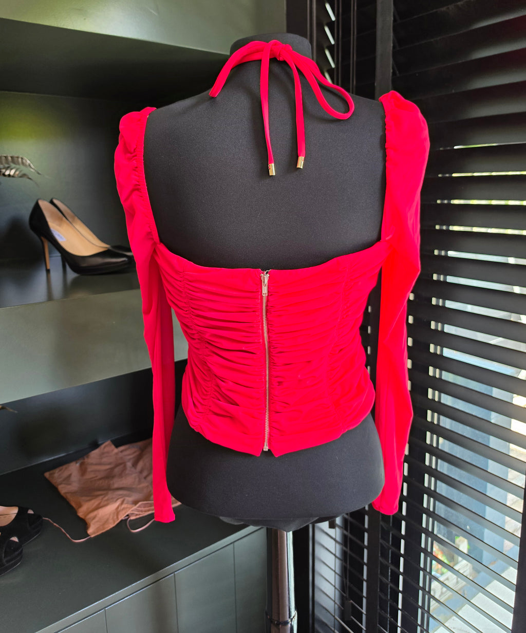 Self-Portrait cut out roze halter top maat 40 tweedehands designer dames