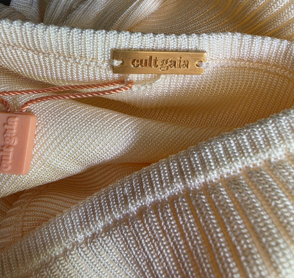Cult Gaia Cameron knit midi dress off-white cut out L 40 nieuw tweedehands dames designer