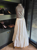 Acler lange rok linnen mix ivory wit 40 L nieuw designer ibiza boho resortwear tweedehands dames
