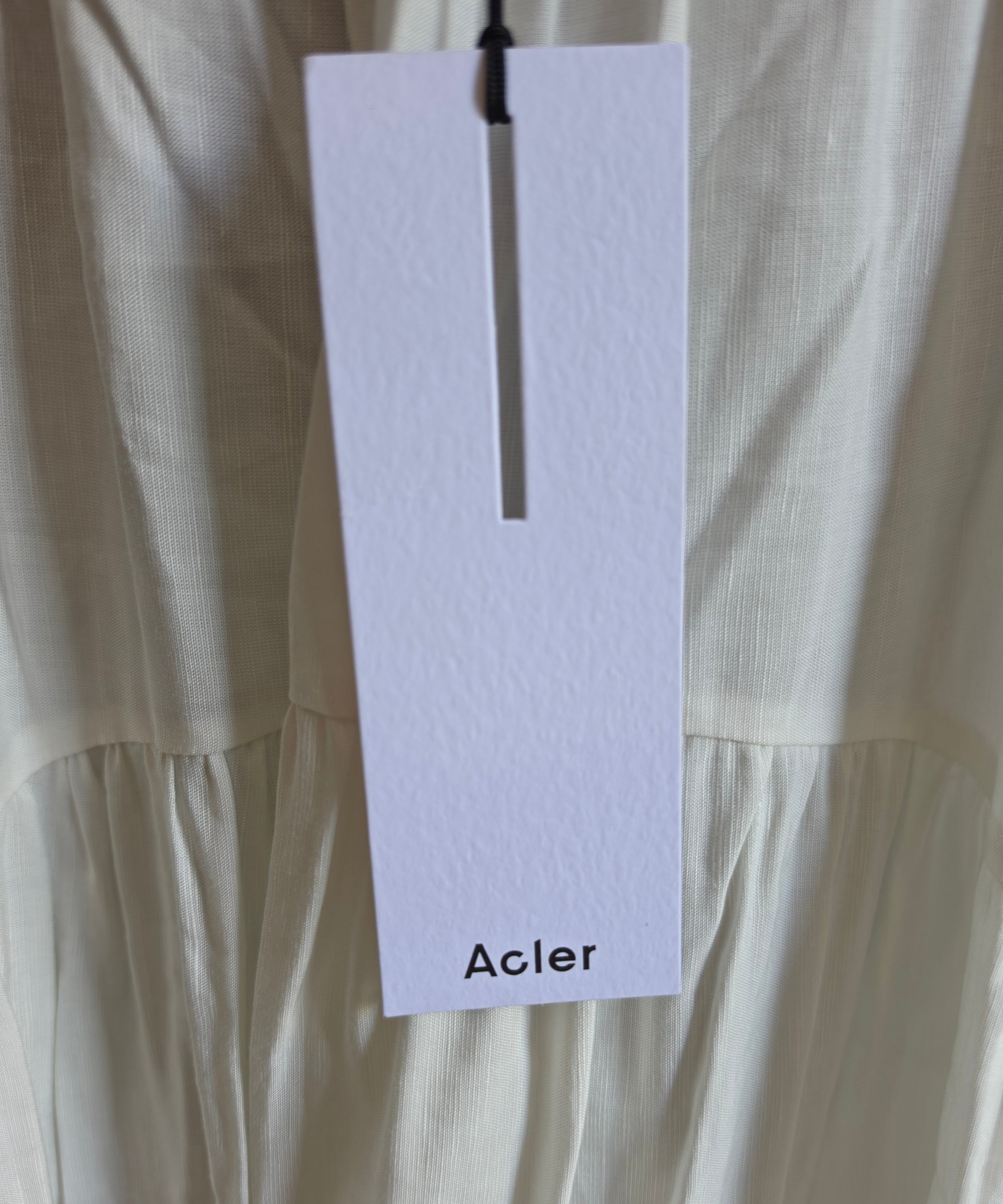 Acler lange rok linnen mix ivory wit 40 L nieuw designer ibiza boho resortwear tweedehands dames