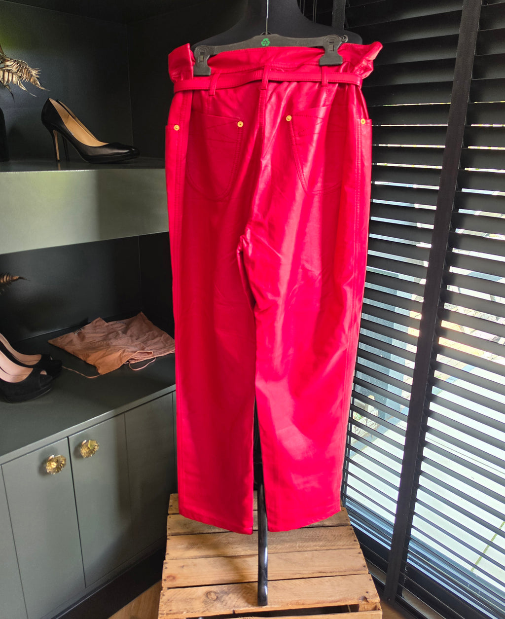 Philosophy di Lorenzo Serafini rode faux leather sigaret broek it42 eu36 tweedehands dames designer
