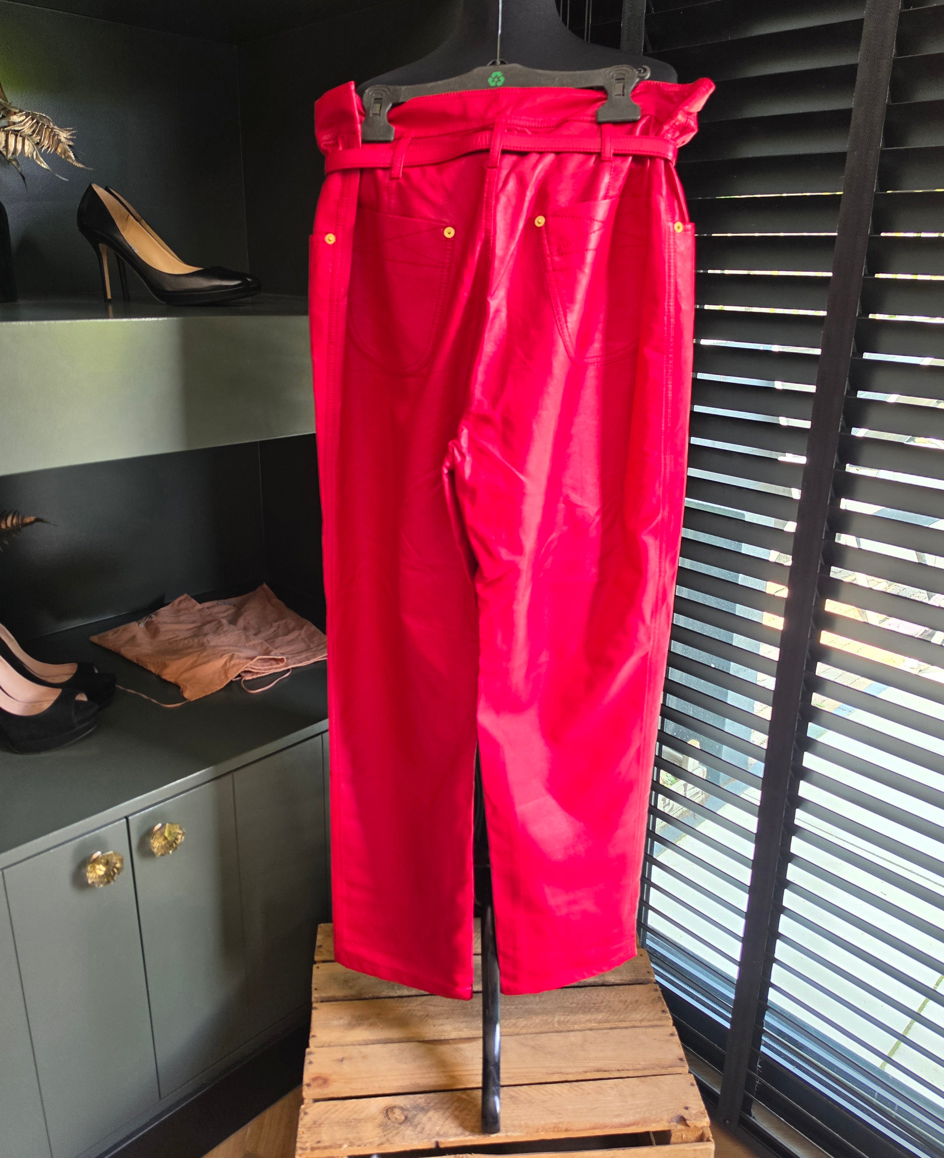 Philosophy di Lorenzo Serafini rode faux leather sigaret broek it42 eu36 tweedehands dames designer