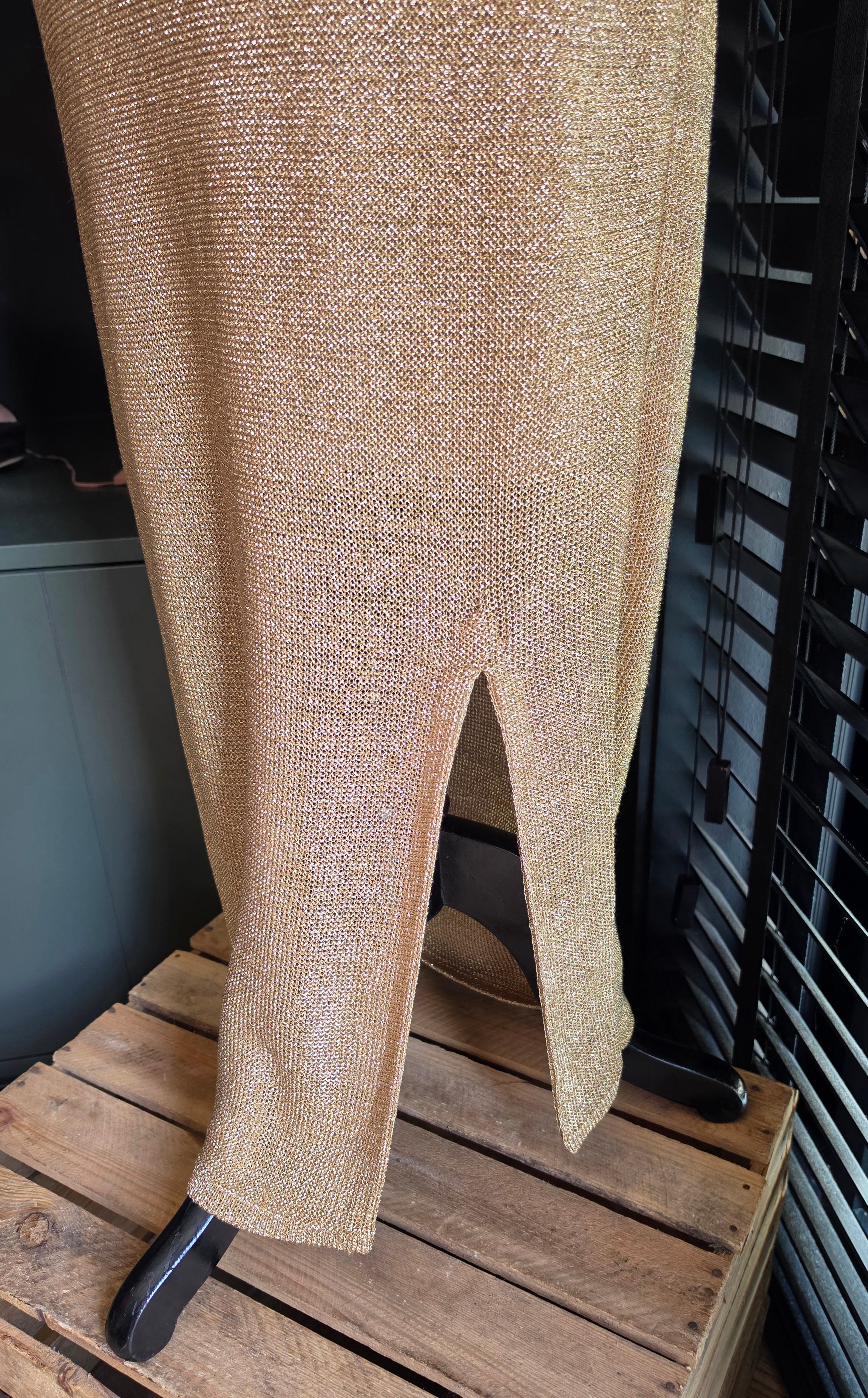 Sass & Bide midi jurk goud Vagabond Heart S 36 tweedehands designer dames