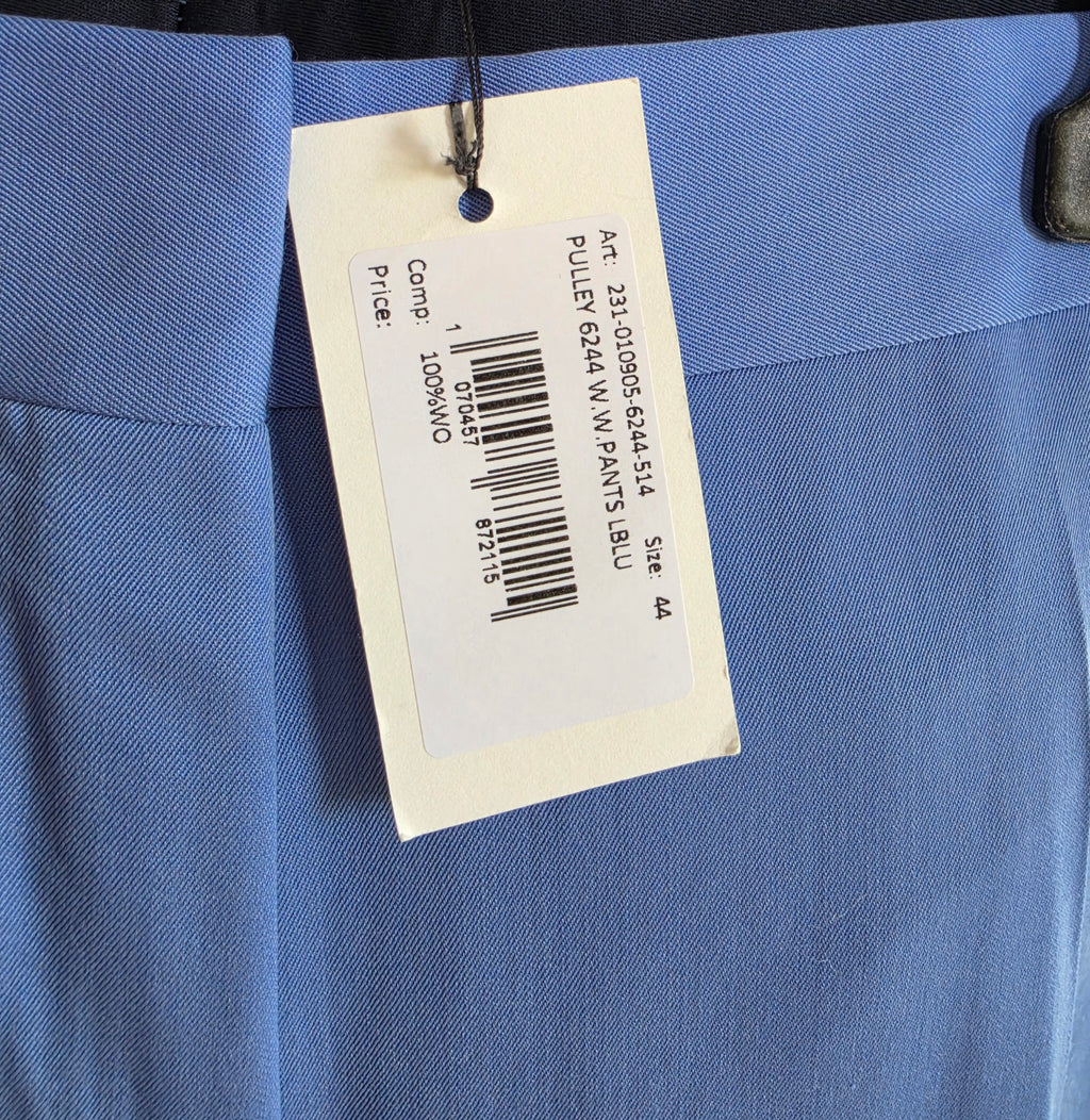 Dries van Noten pantalon straight fit broek wol blauw FR 44 tweedehands designer dames