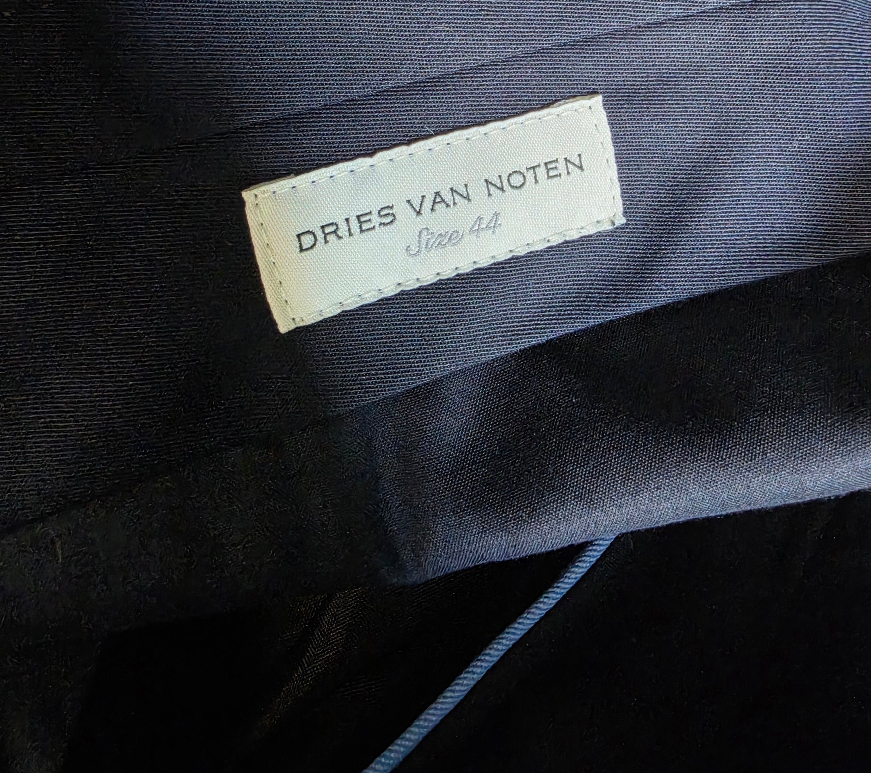 Dries van Noten pantalon straight fit broek wol blauw FR 44 tweedehands designer dames