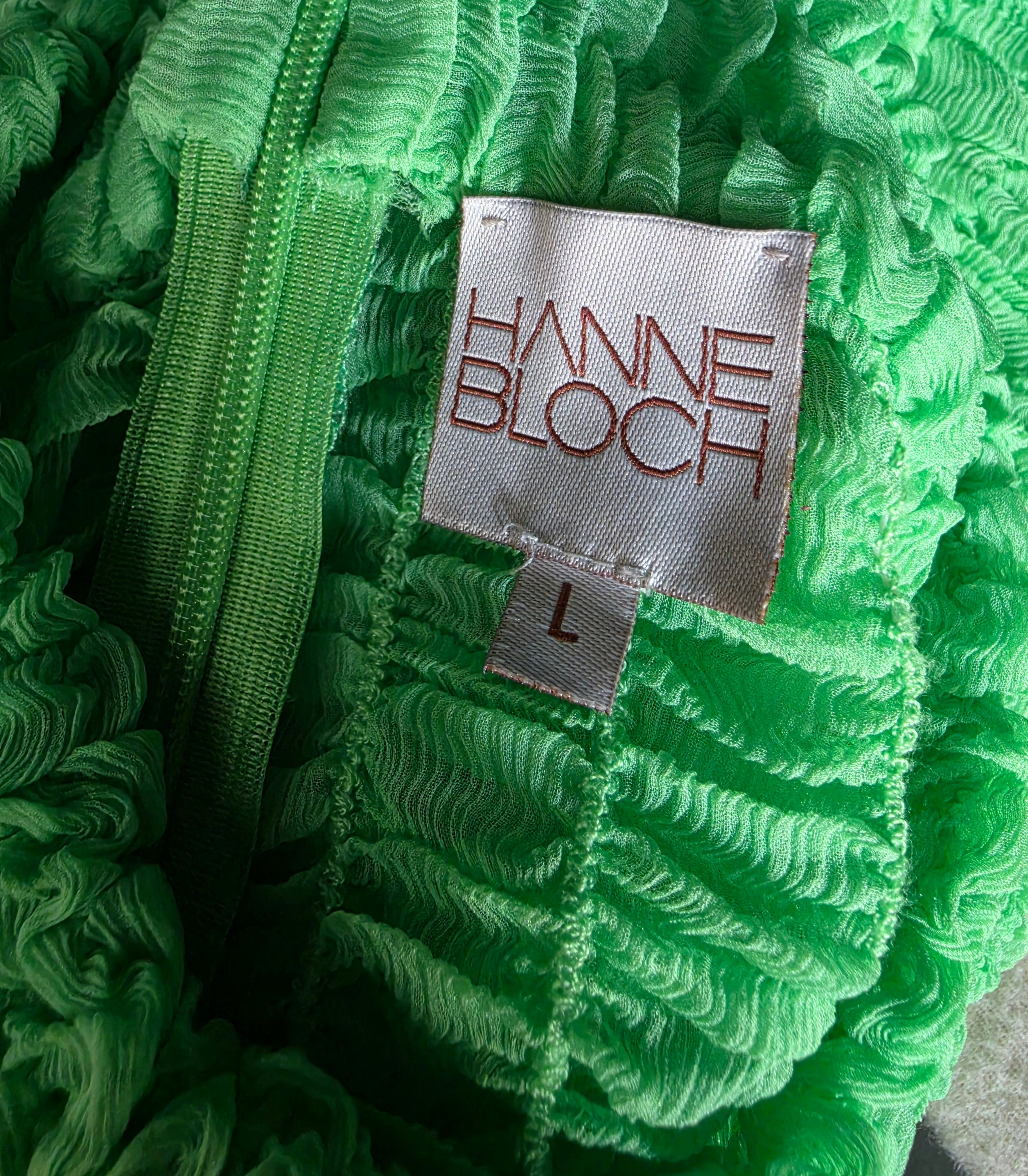 Hanne Bloch turtle neck waffle top groen L zijden tweedehands dames designer