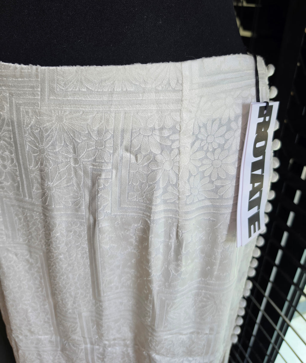 Rotate midi rok caitlin wit 38 M split en knoopjes tweedehands dames designer