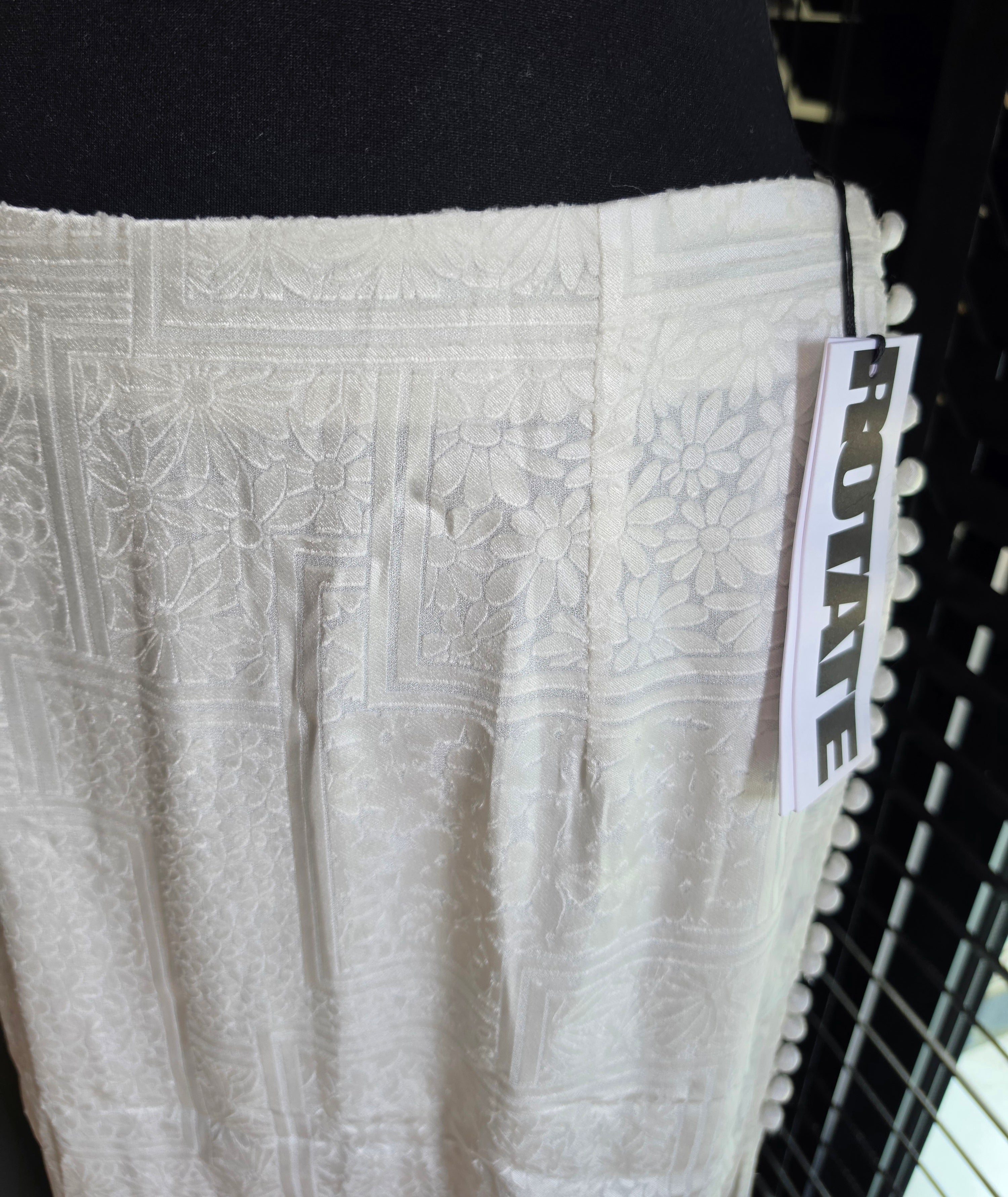 Rotate midi rok caitlin wit 38 M split en knoopjes tweedehands dames designer
