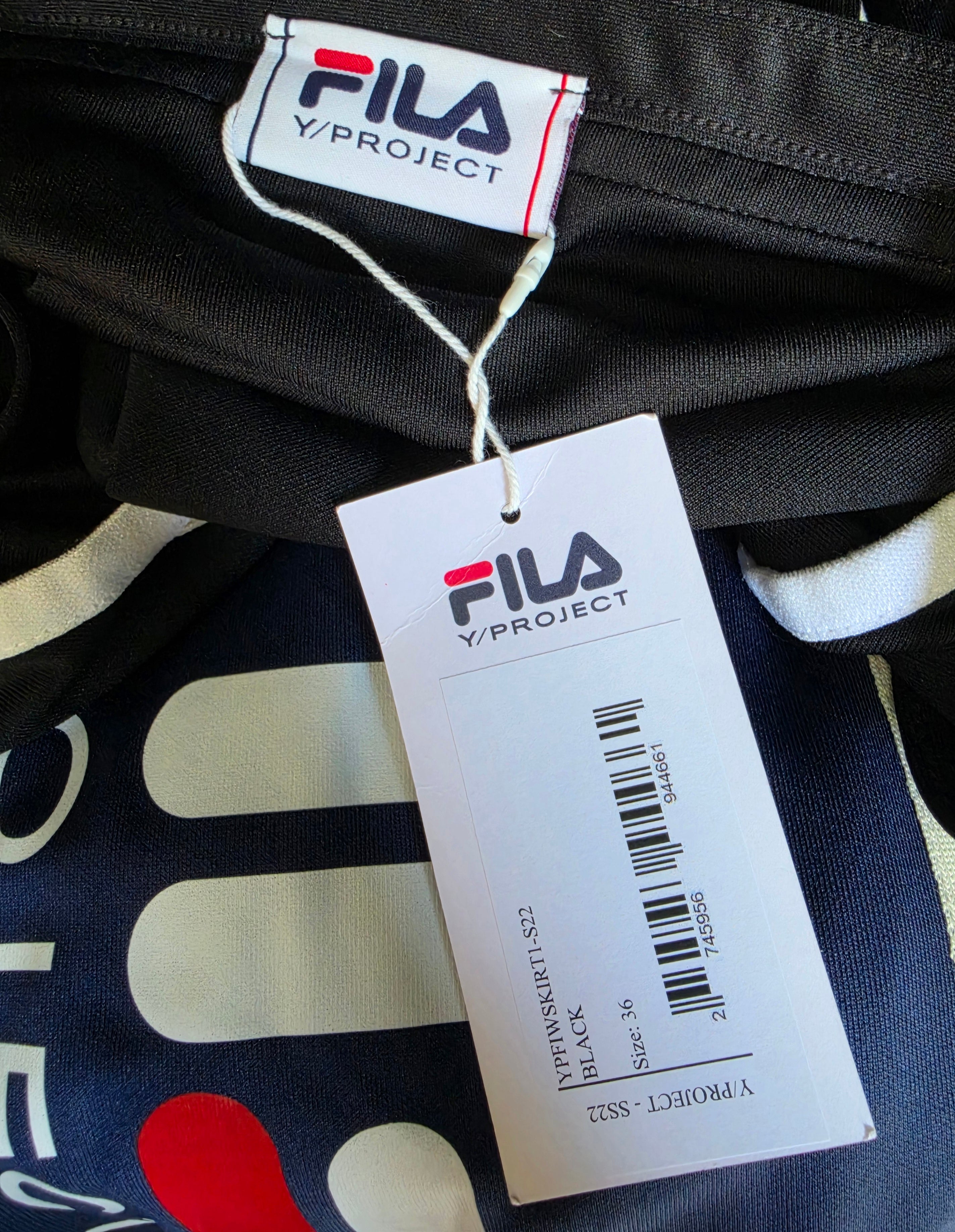 Y/Project x Fila lange maxi wikkel rok zwart 36 S tweedehands designer dames