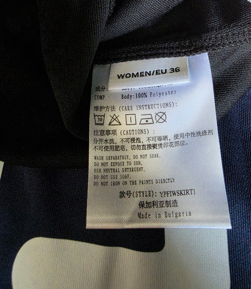 Y/Project x Fila lange maxi wikkel rok zwart 36 S tweedehands designer dames