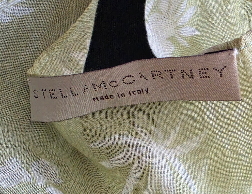 Stella Mccartney catwalk jurk groen chiffon voilant 38 M tweedehands designer dames