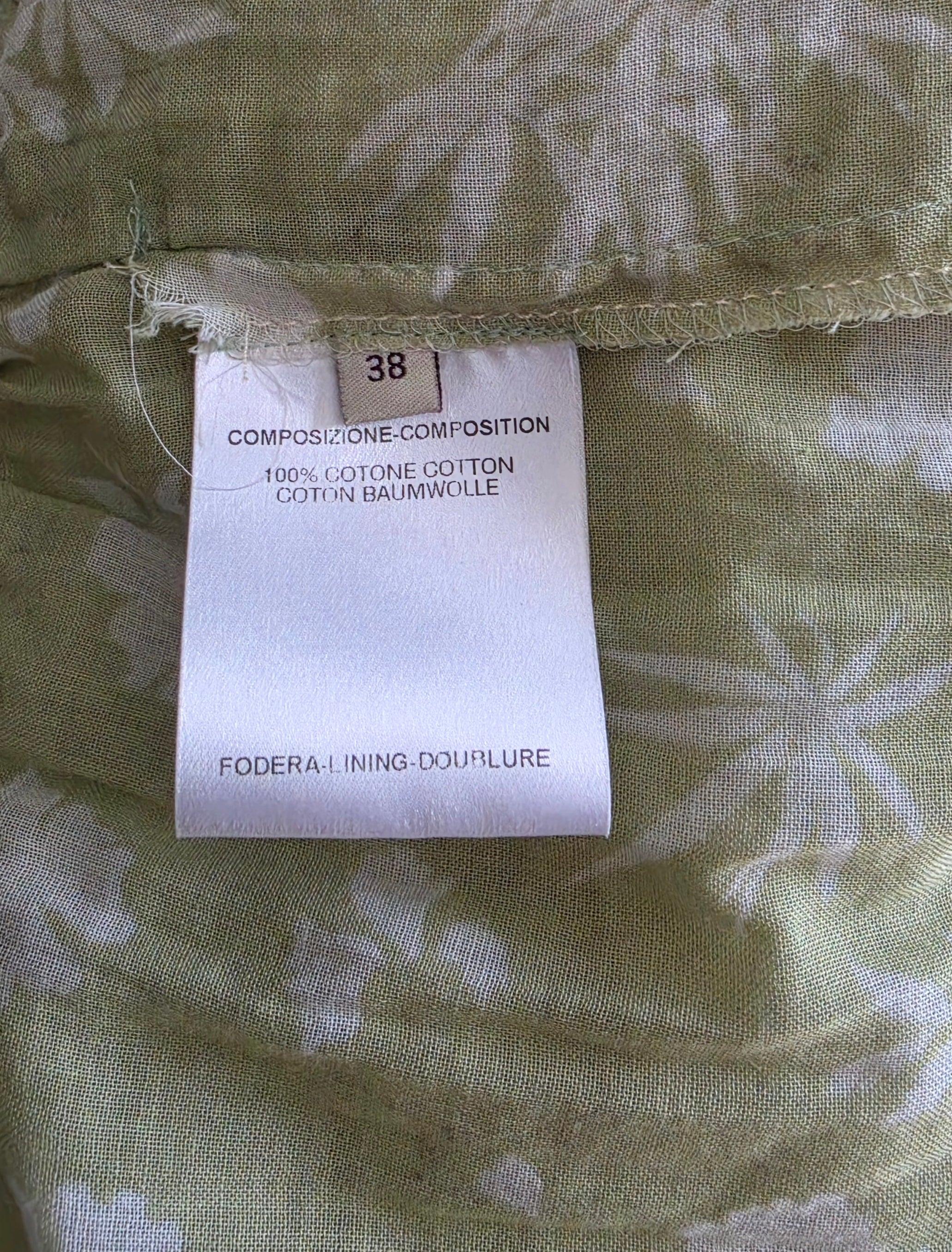 Stella Mccartney catwalk jurk groen chiffon voilant 38 M tweedehands designer dames