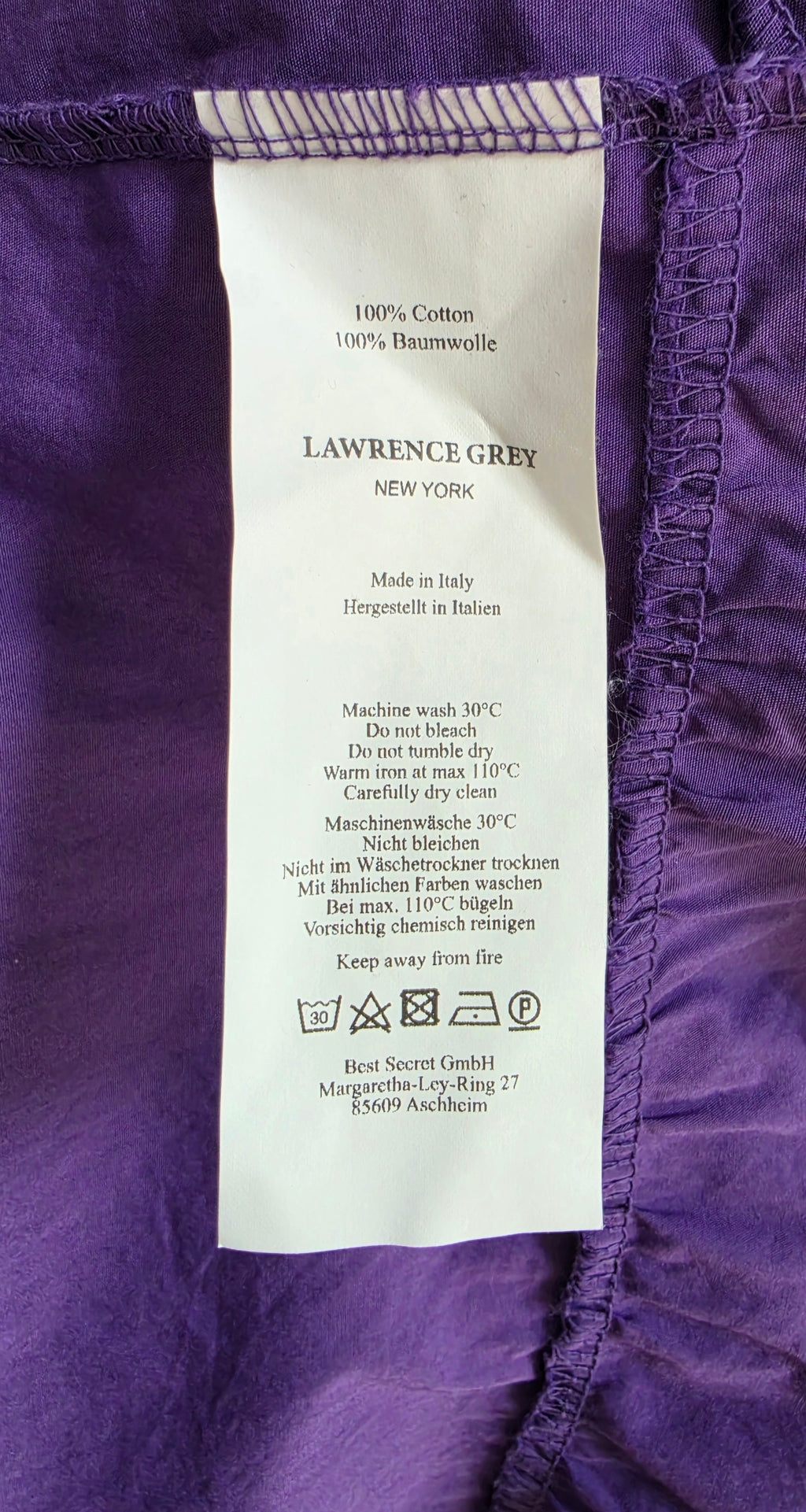 Lawrence Grey mouwloze maxi jurk paars 38 M tweedehands dames