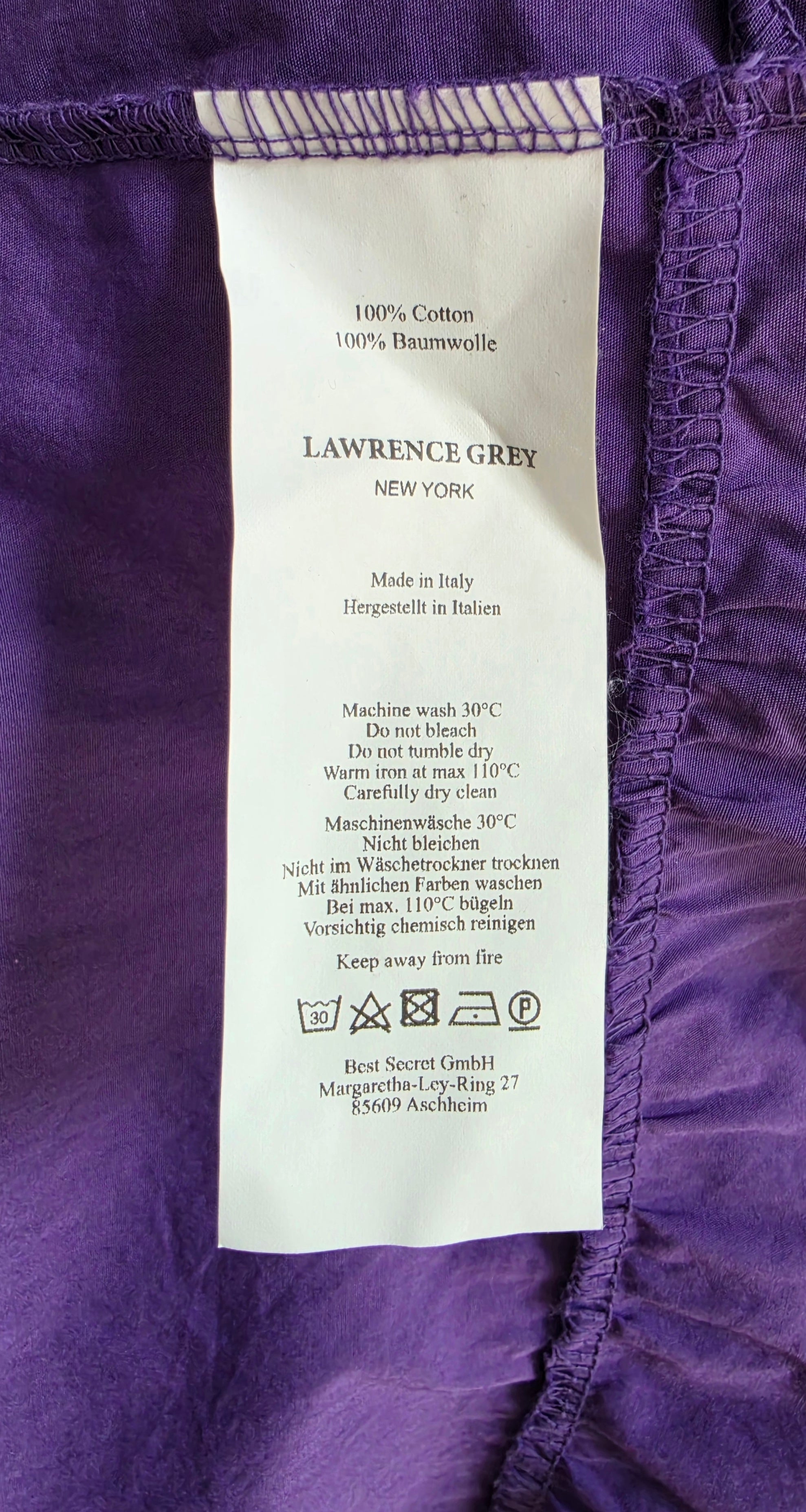 Lawrence Grey mouwloze maxi jurk paars 38 M tweedehands dames