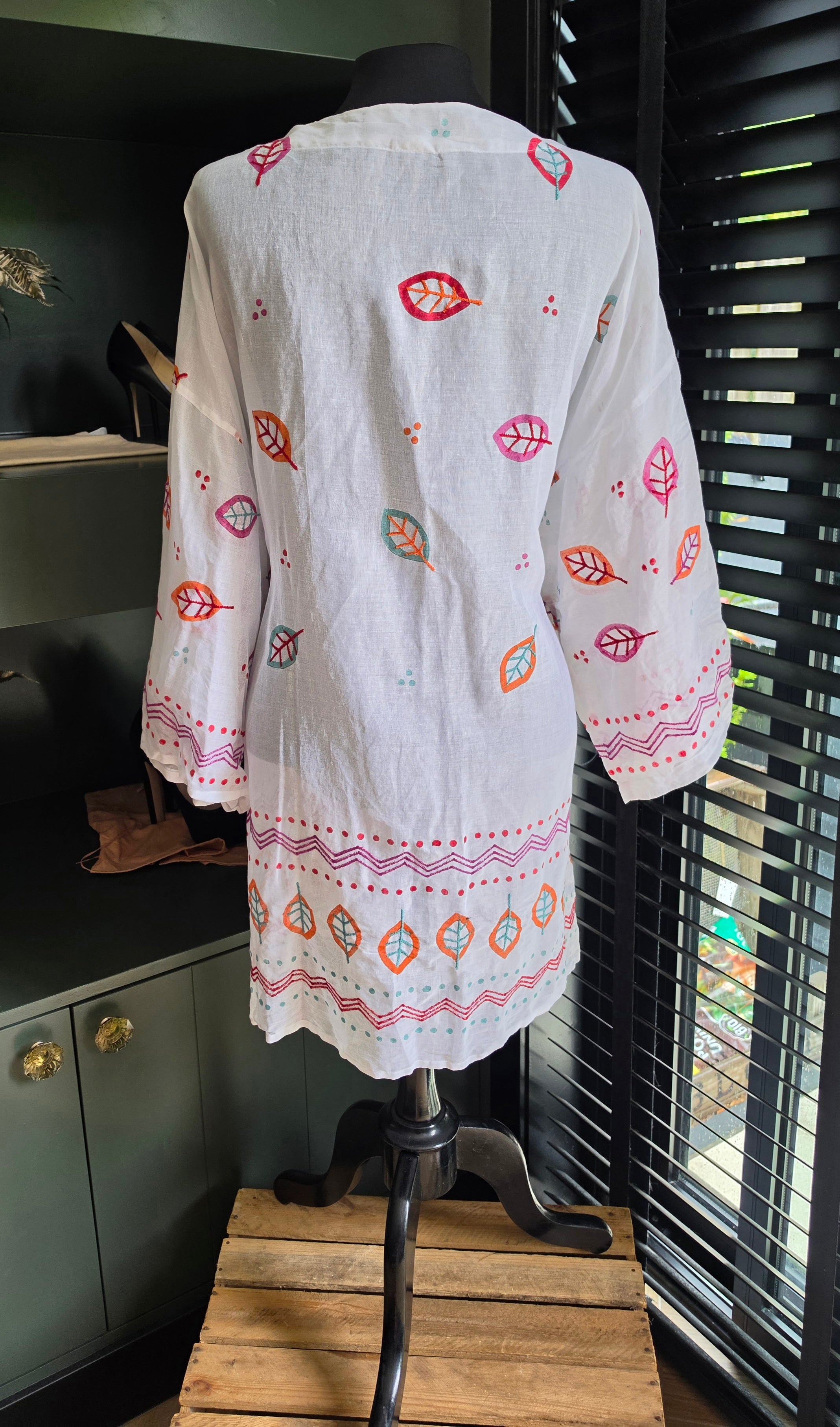 Gundrun Sjoden wikkel jasje kimono 42 xl katoen tweedehands dames