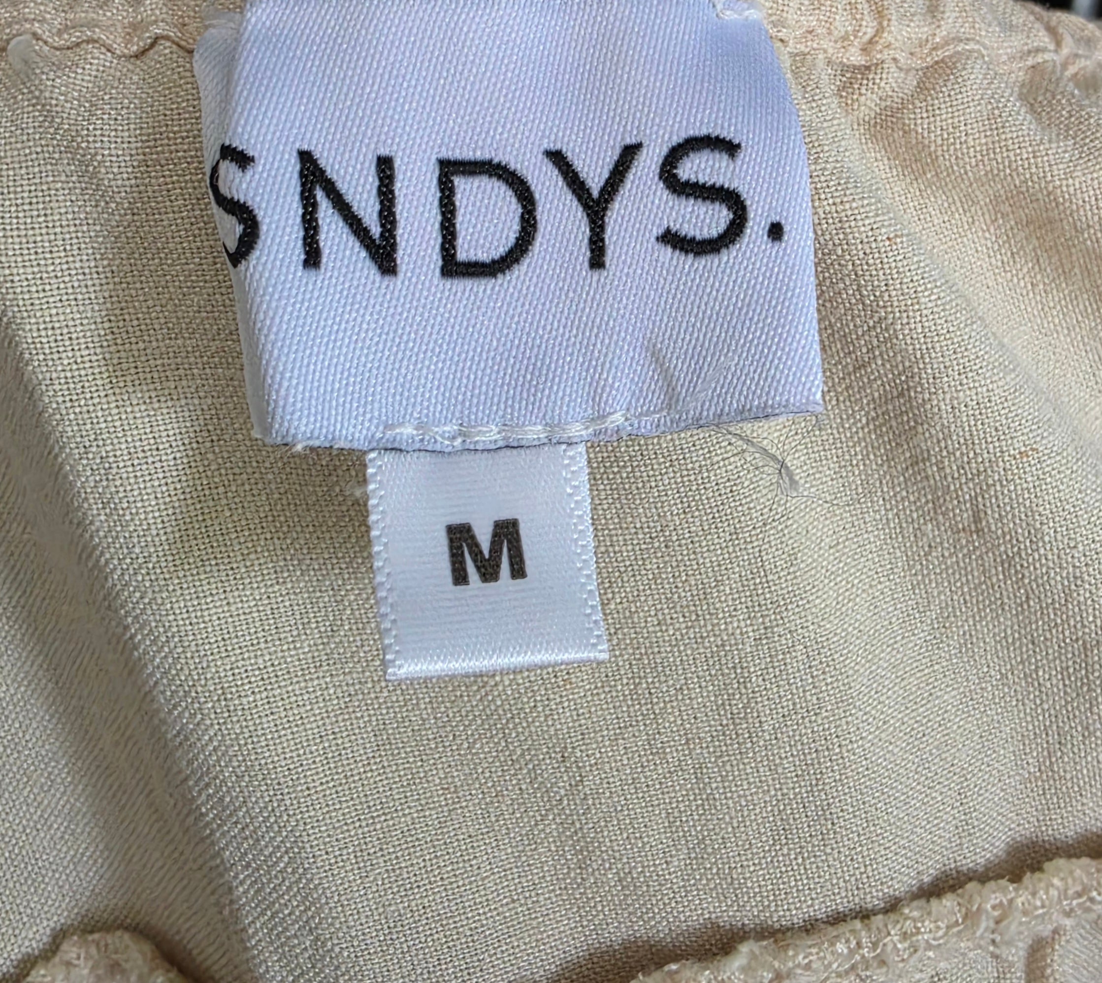 SNDYS mini jurk beige linnen 38 M tweedehands dames