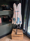 Nema resortwear mouwloze korte jurk creme S 36 linnen tweedehands dames