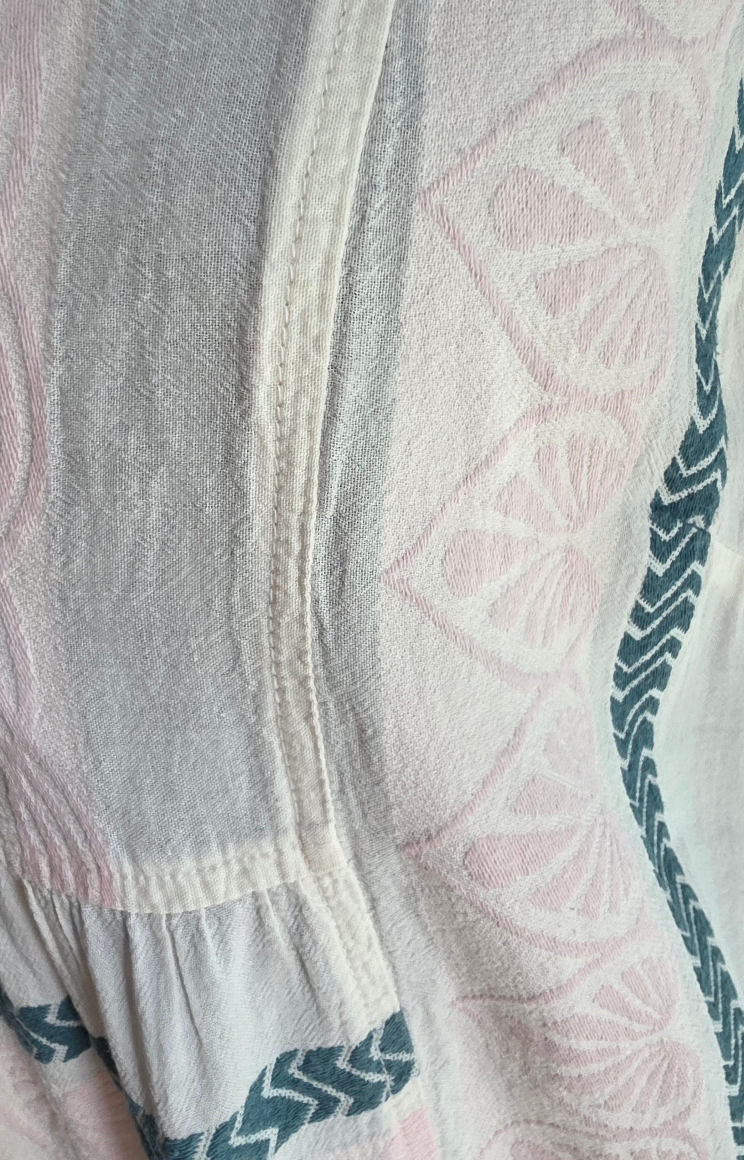Nema resortwear mouwloze korte jurk creme S 36 linnen tweedehands dames