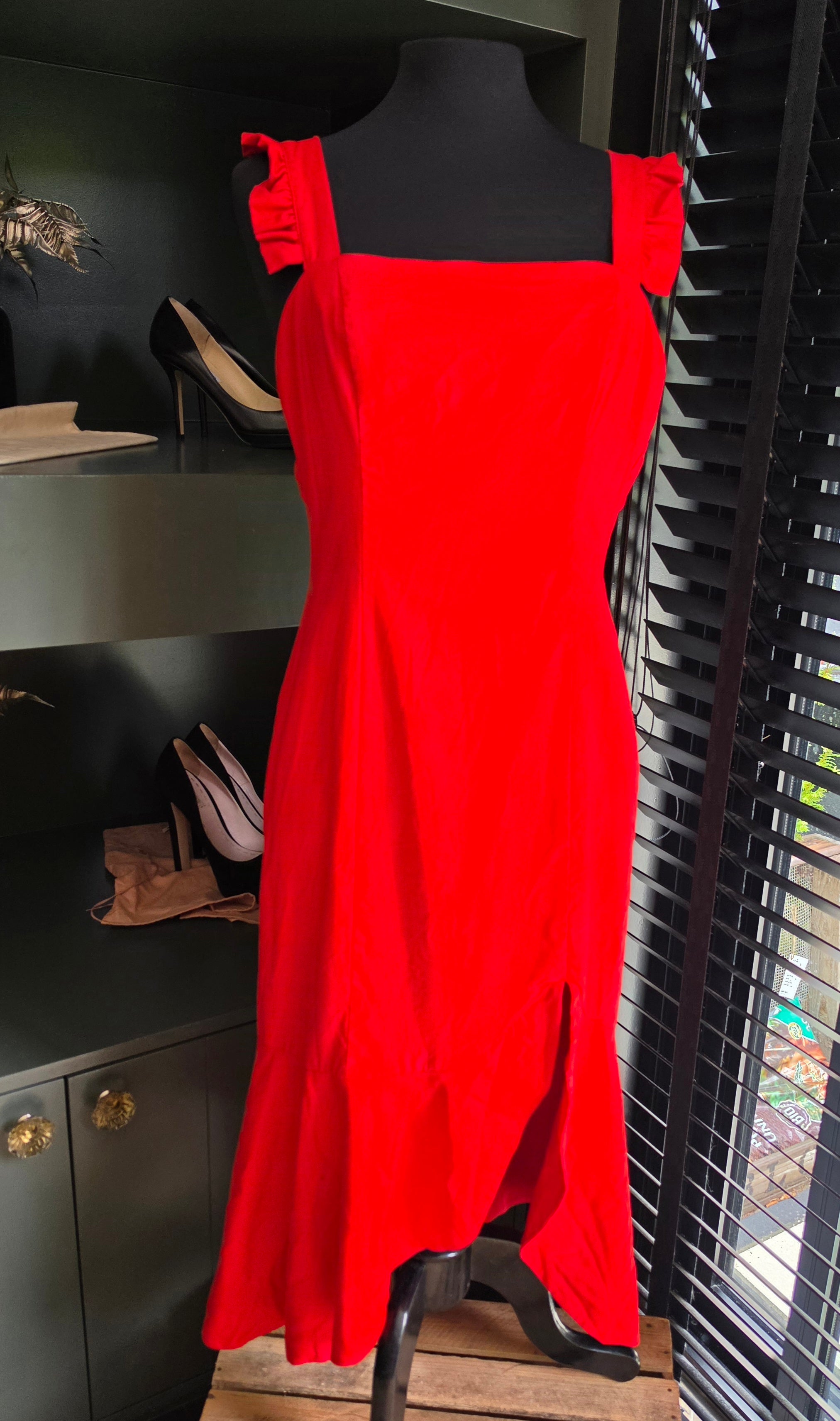 Finders Keepers midi jurk rood 38 M tweedehands dames