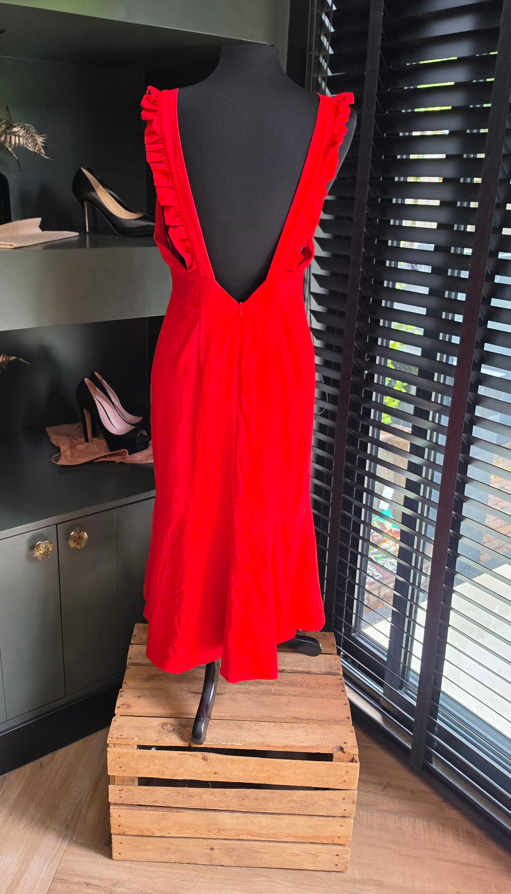 Finders Keepers midi jurk rood 38 M tweedehands dames