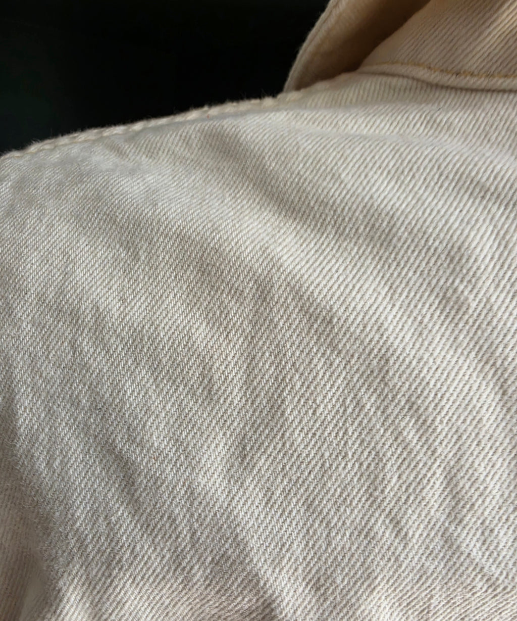 Mes Demoiselles cropped denim gilet beige S 36 tweedehands dames designer
