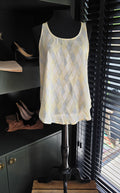 Stine Goya zijde top geel blauw xs 34 tweedehands dames