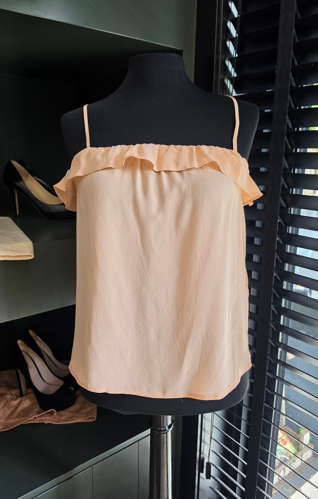 Sezane roze zijde mouwloze top 36 S tweedehands dames designer