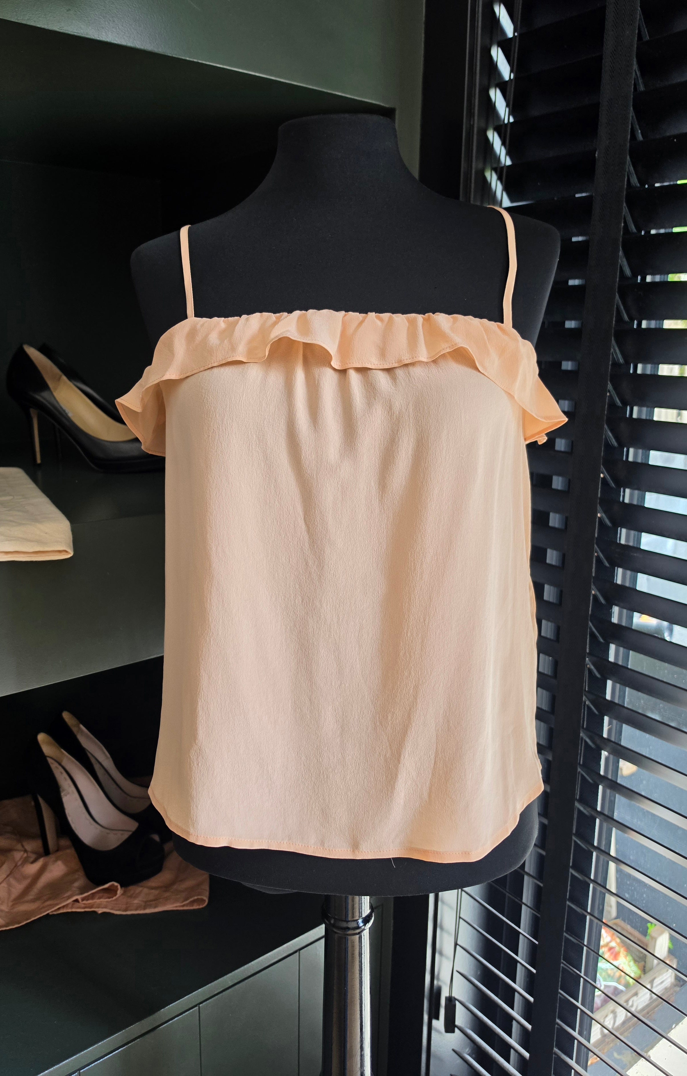 Sezane roze zijde mouwloze top 36 S tweedehands dames designer