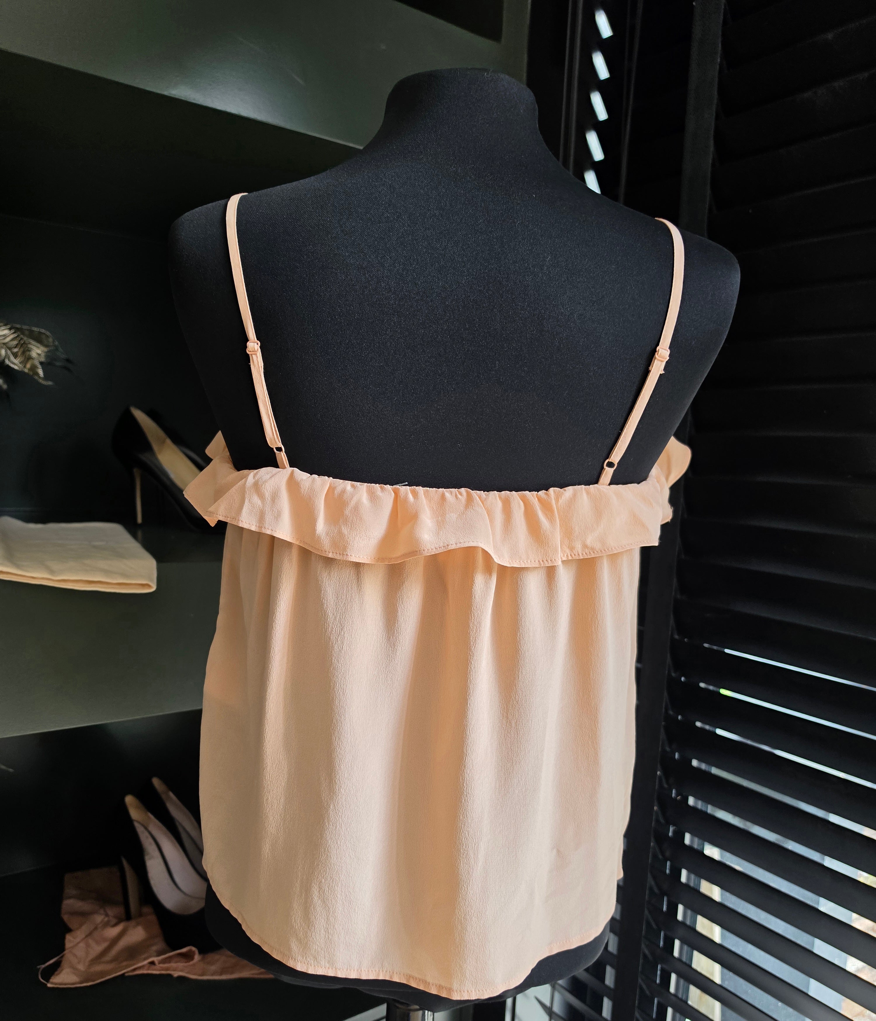Sezane roze zijde mouwloze top 36 S tweedehands dames designer
