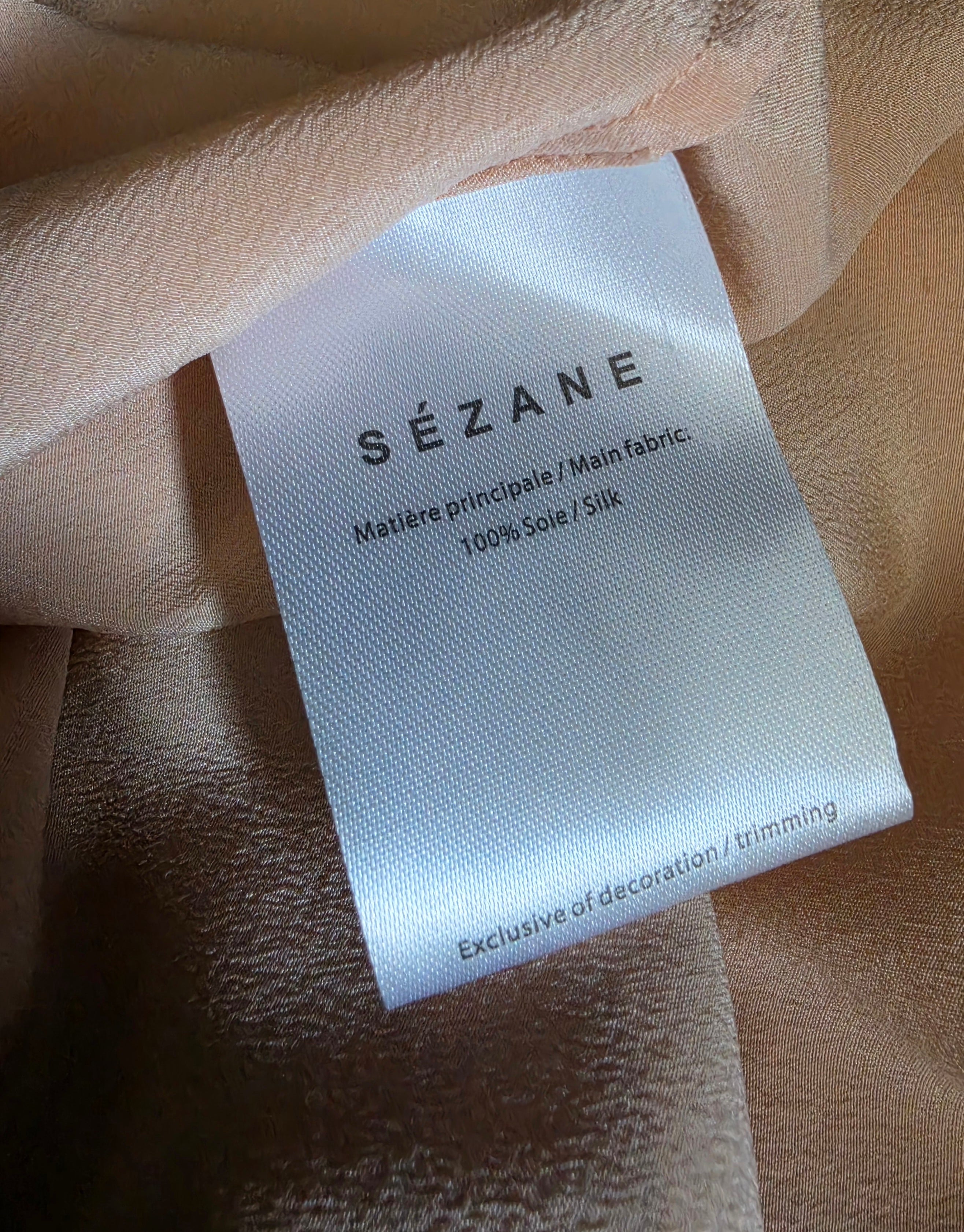 Sezane roze zijde mouwloze top 36 S tweedehands dames designer