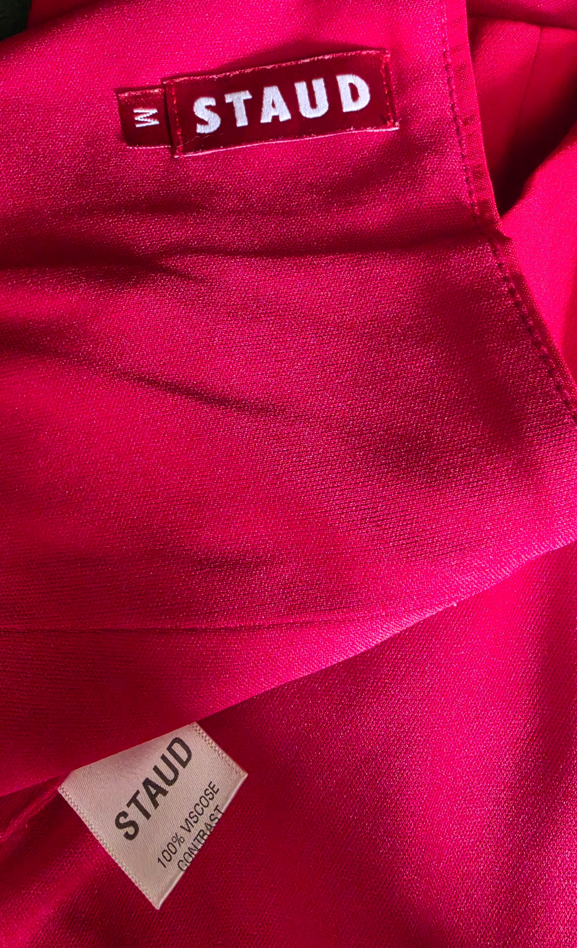 STAUD crop top rood M 38 kwastjes tweedehands dames