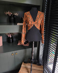 Hanne Bloch snake crop top bruin zwart S 36 tweedehands dames designer